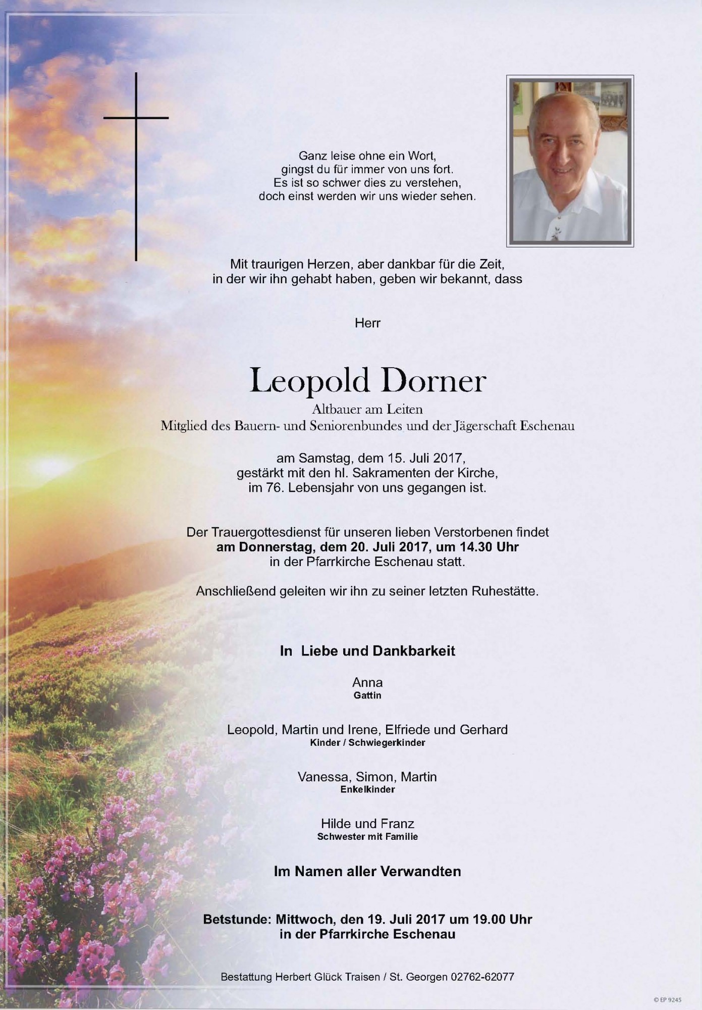 Traueranzeige von Leopold Dorner