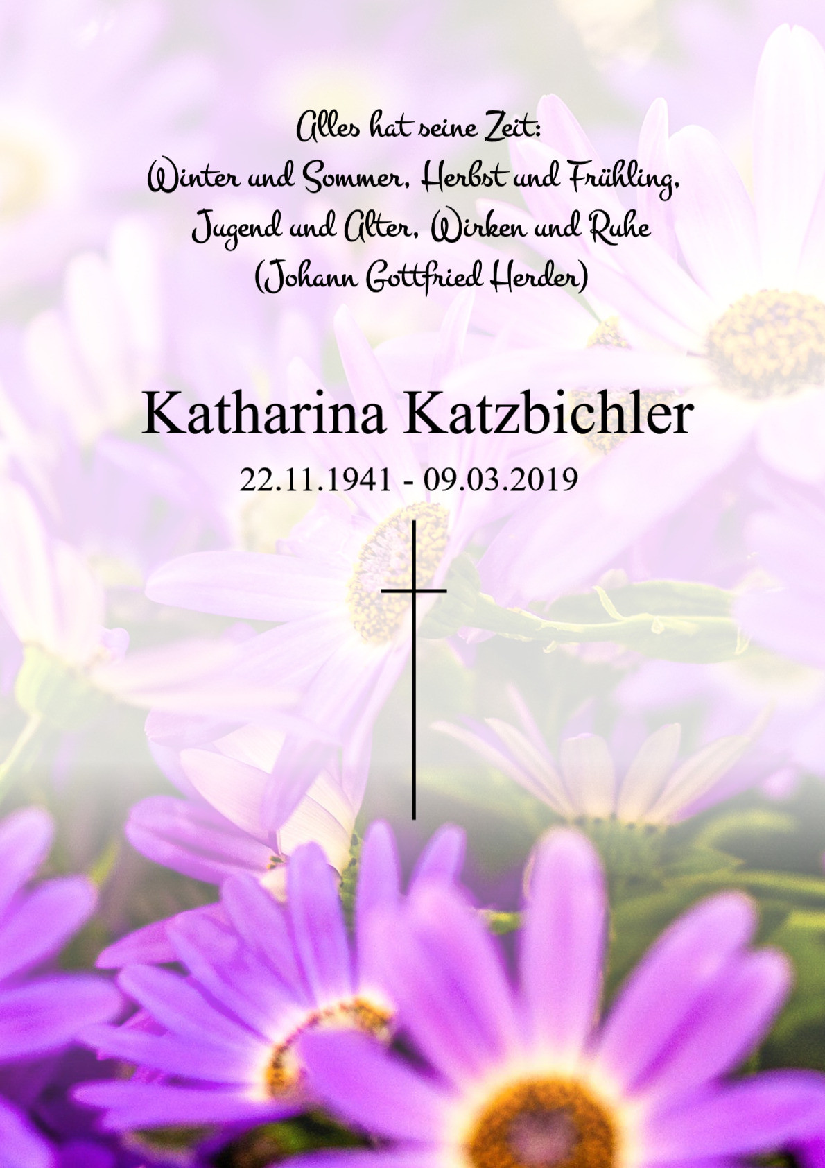 Traueranzeige von Katharina Katzbichler