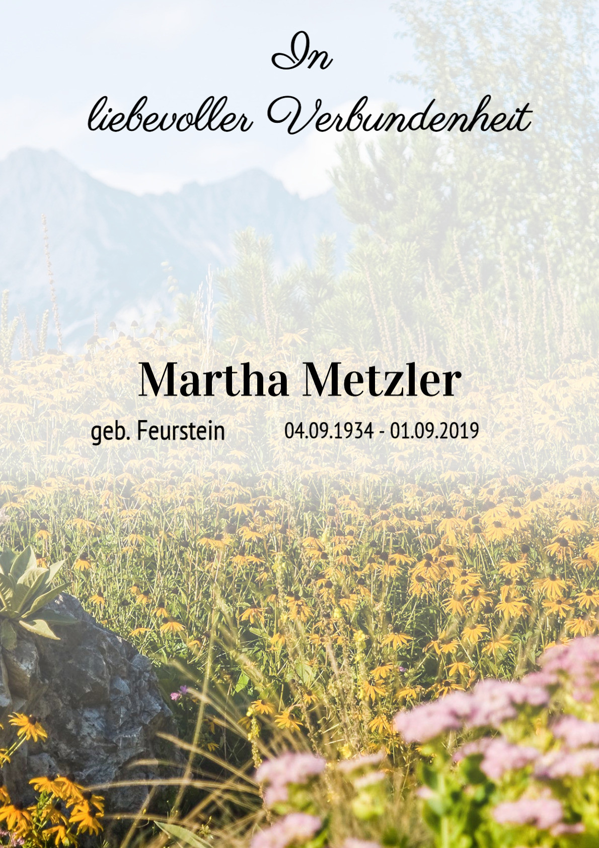 Traueranzeige von Martha Metzler