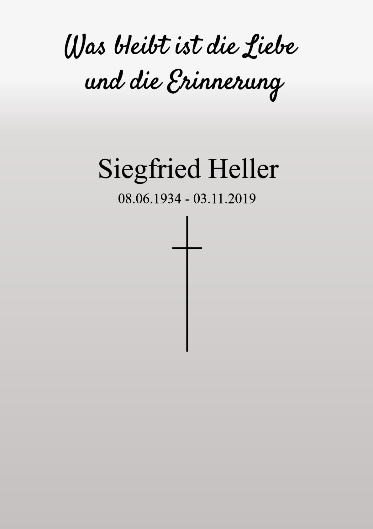 Traueranzeige von Siegfried Heller
