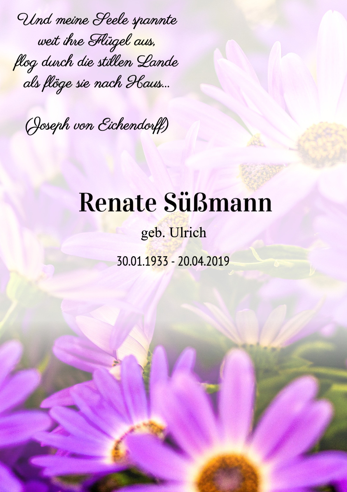 Traueranzeige von Renate Süßmann
