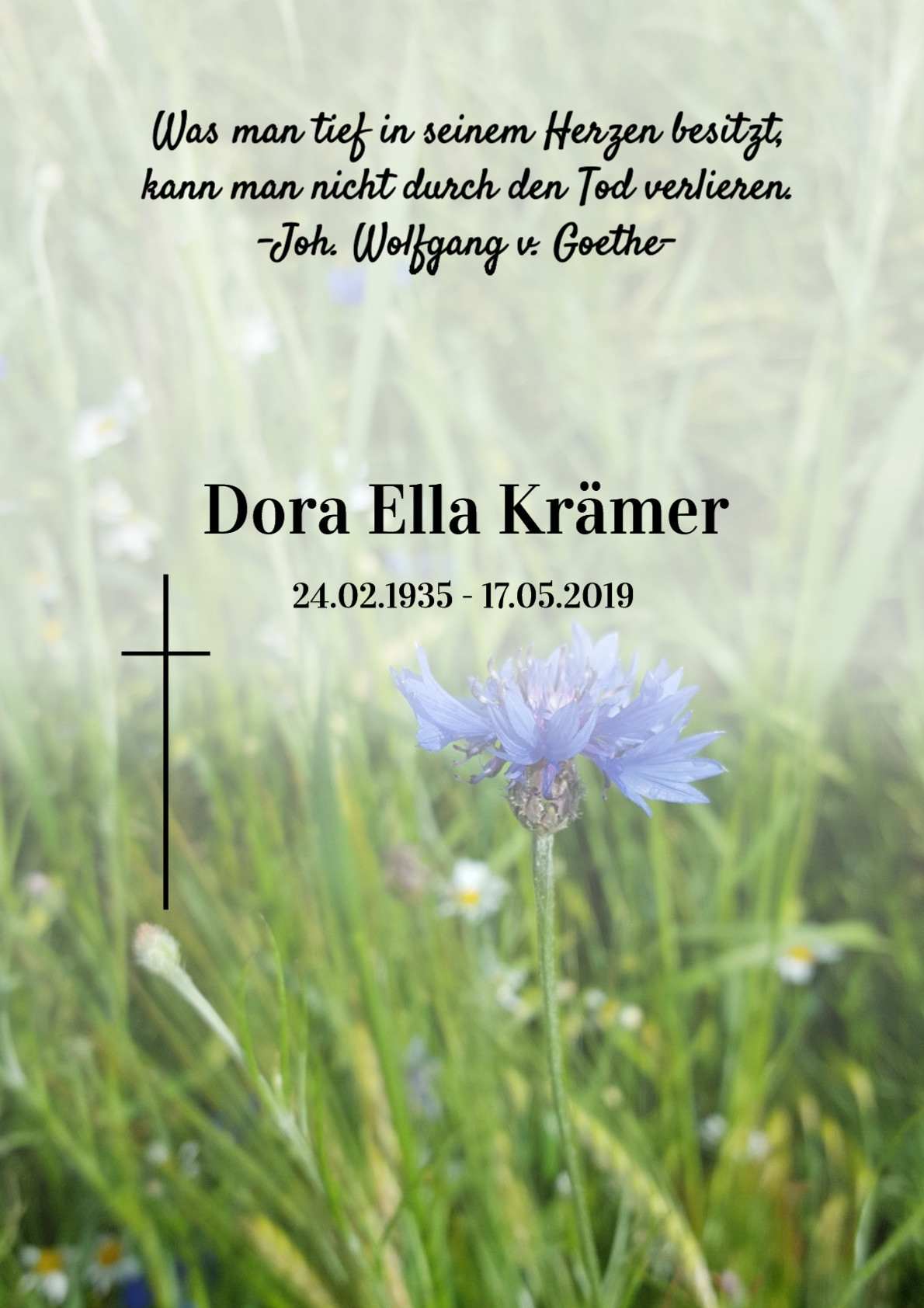 Traueranzeige von Dora Ella Krämer