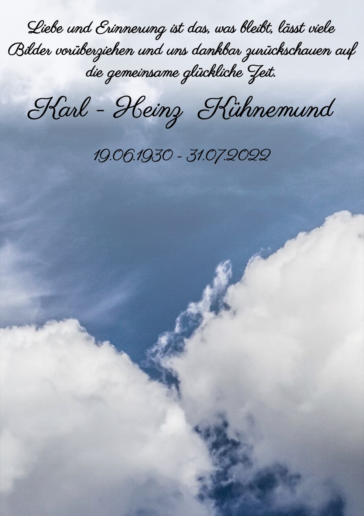 Traueranzeige von Karl - Heinz Kühnemund