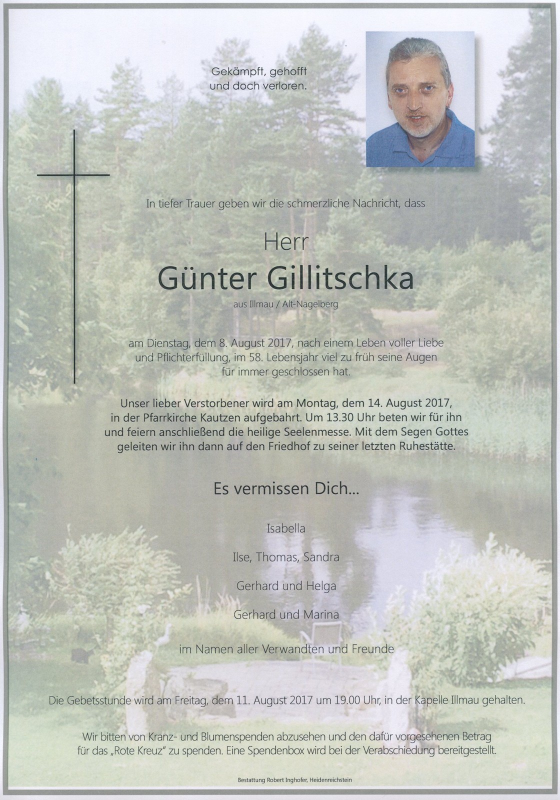 Traueranzeige von Günter Gillitschka