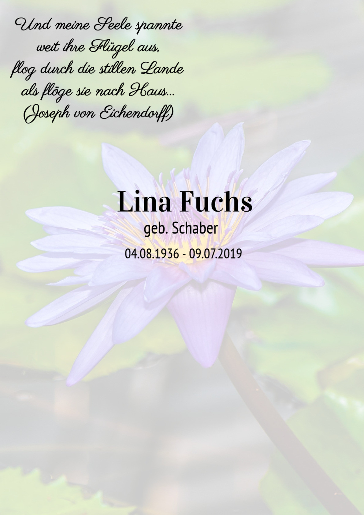 Traueranzeige von Lina Fuchs