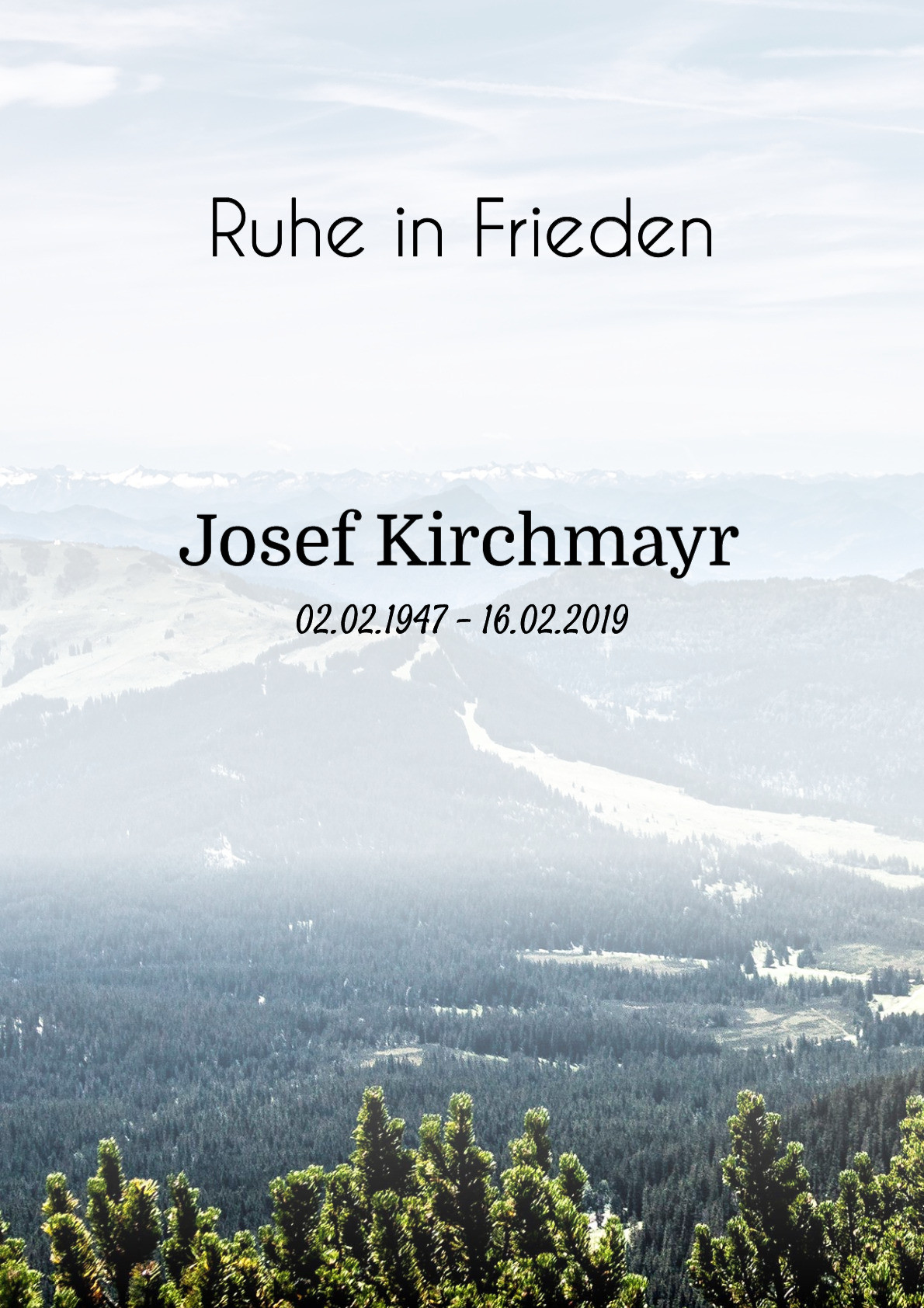 Traueranzeige von Josef Kirchmayr