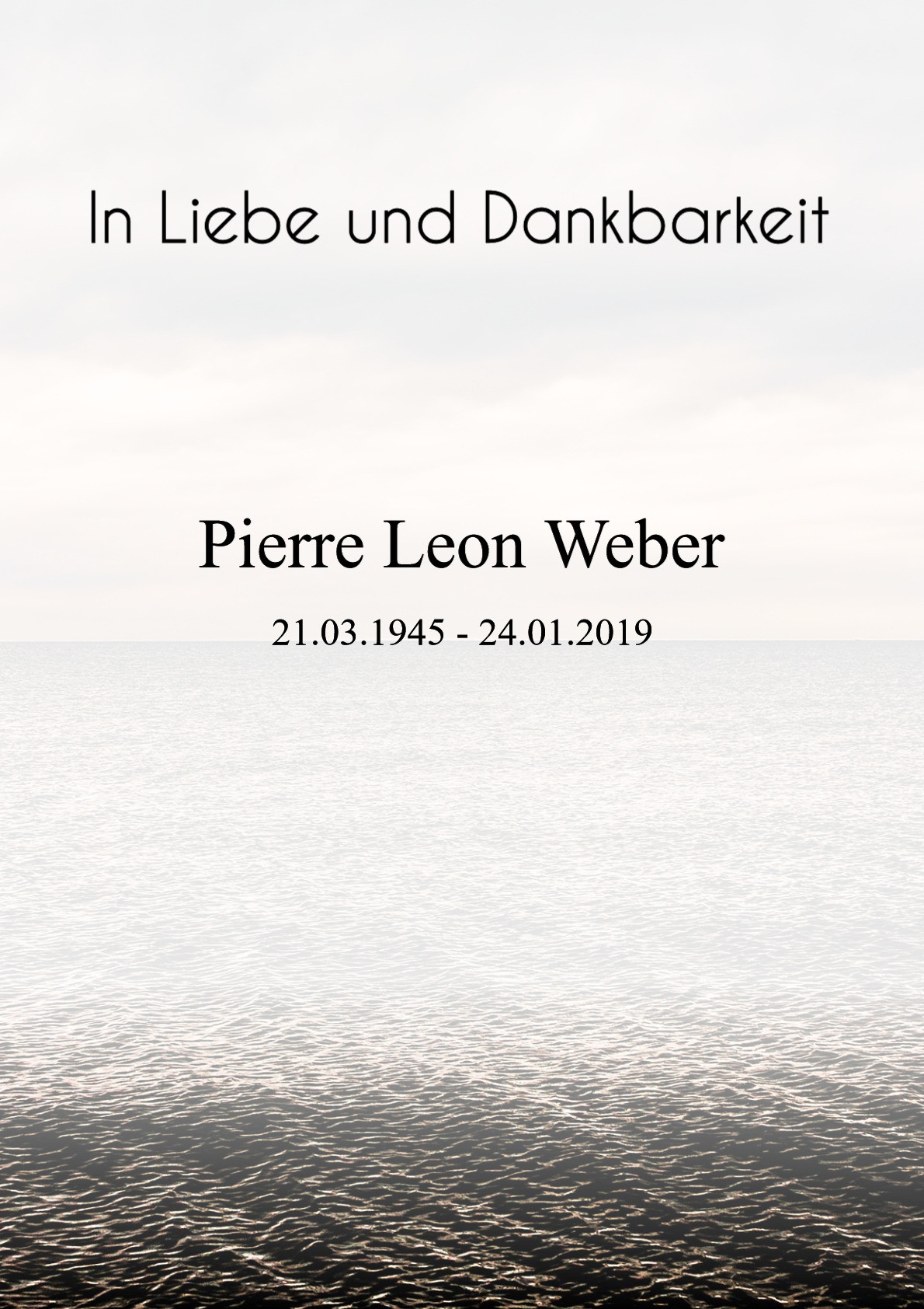 Traueranzeige von Pierre Leon Weber