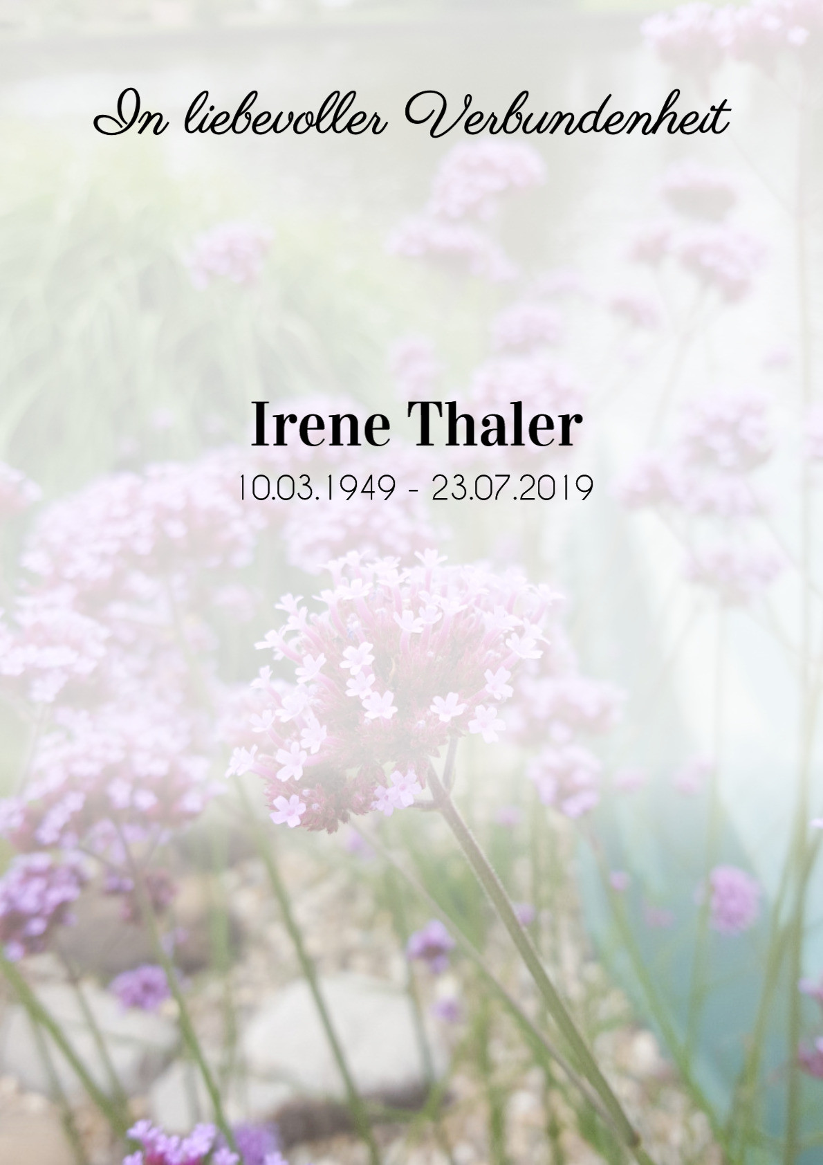 Traueranzeige von Irene Thaler