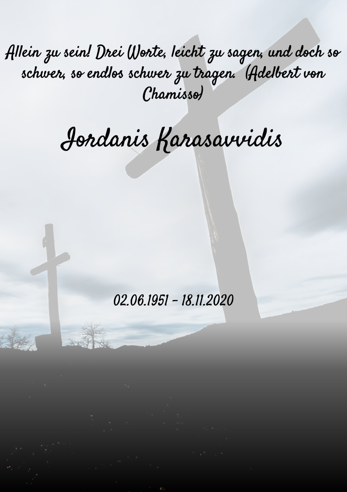 Traueranzeige von Iordanis Karasavvidis