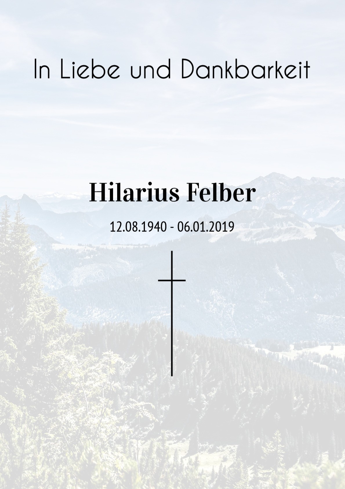 Traueranzeige von Hilarius Felber