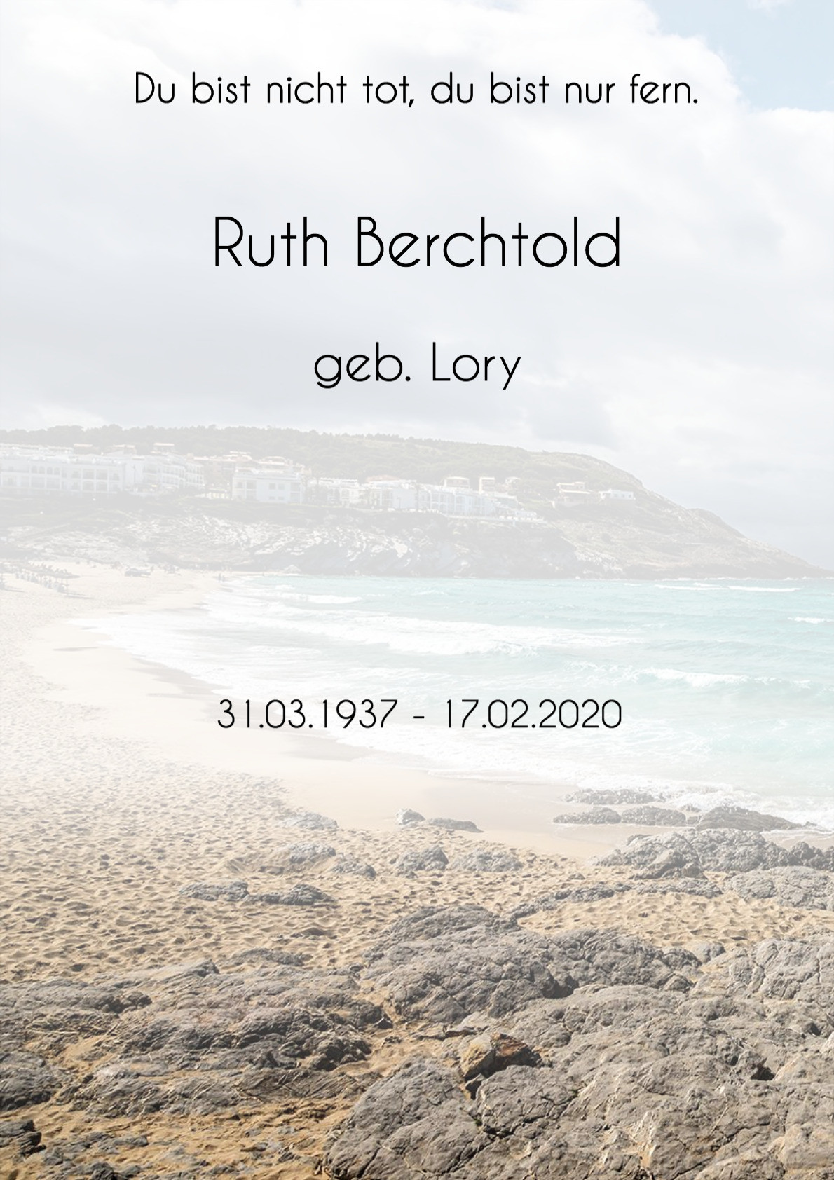 Traueranzeige von Ruth Berchtold