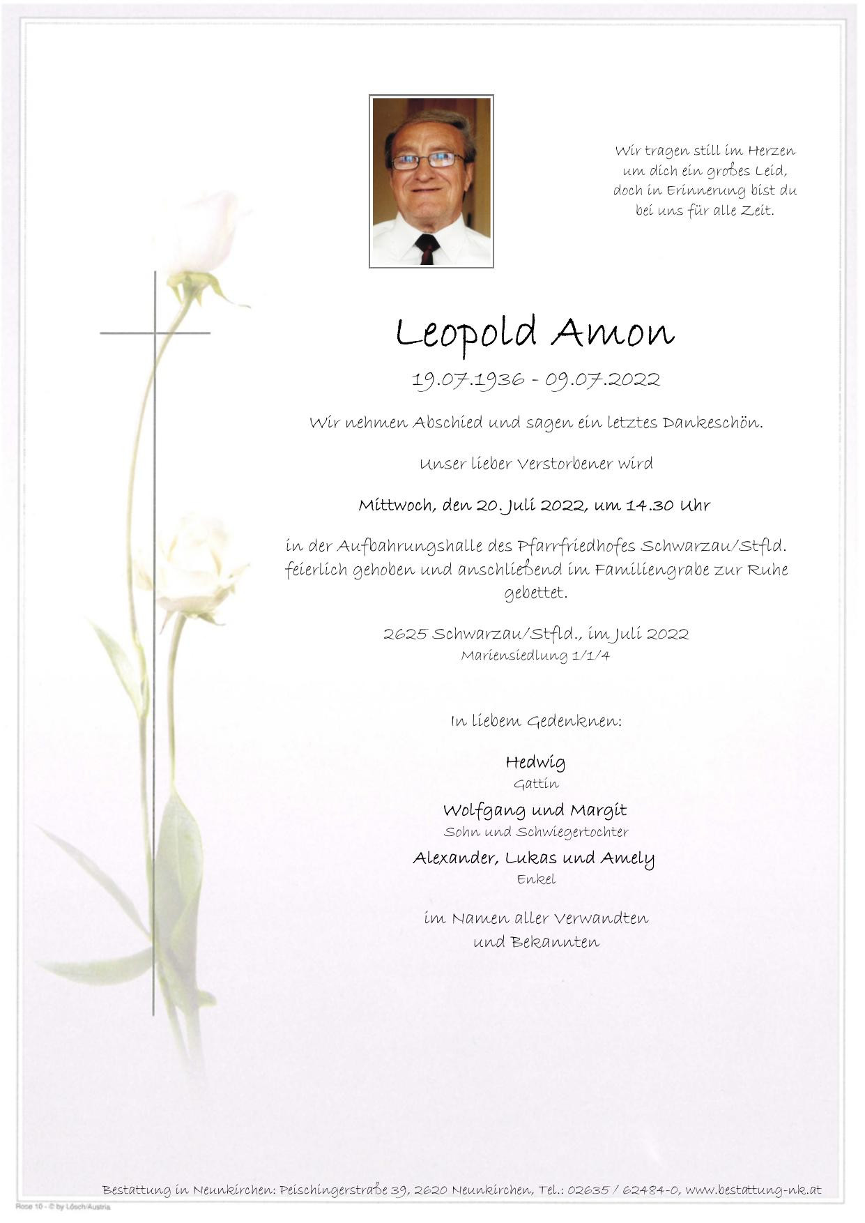 Traueranzeige von Leopold Amon