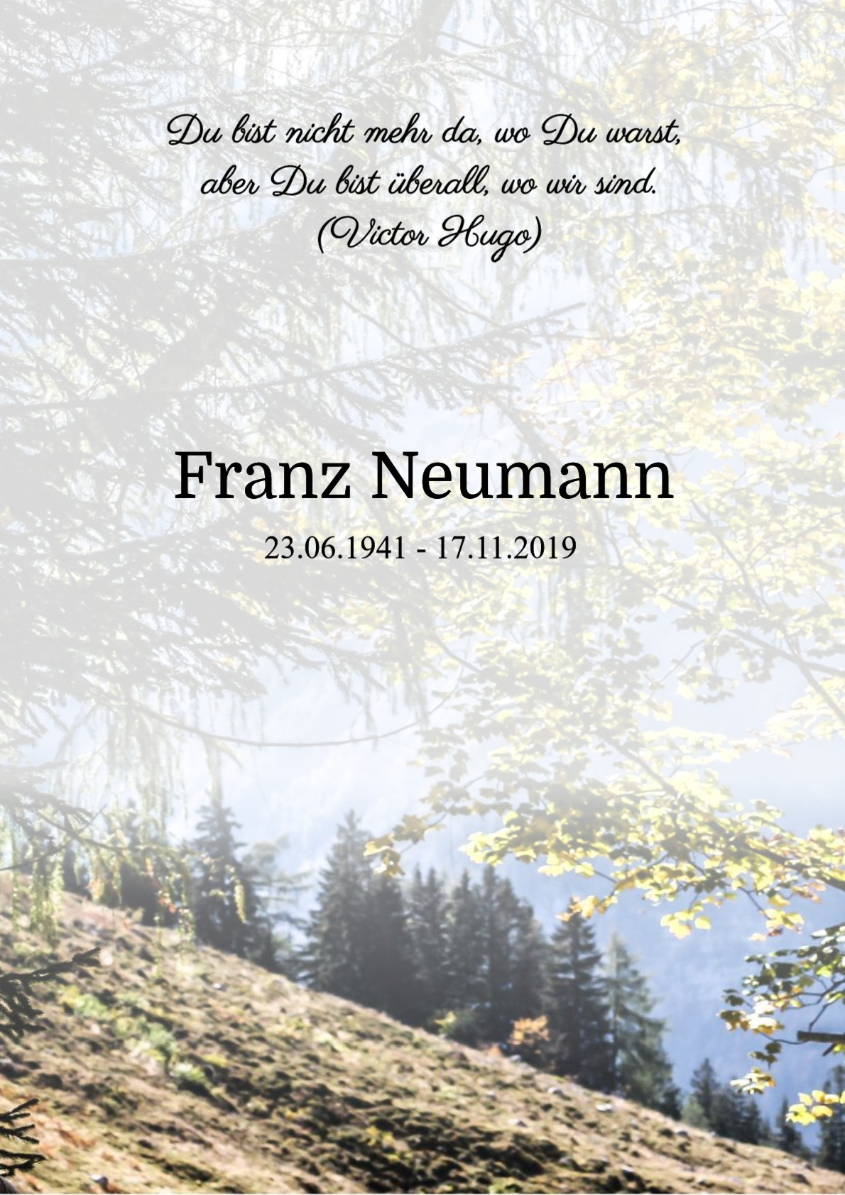 Traueranzeige von Franz Neumann