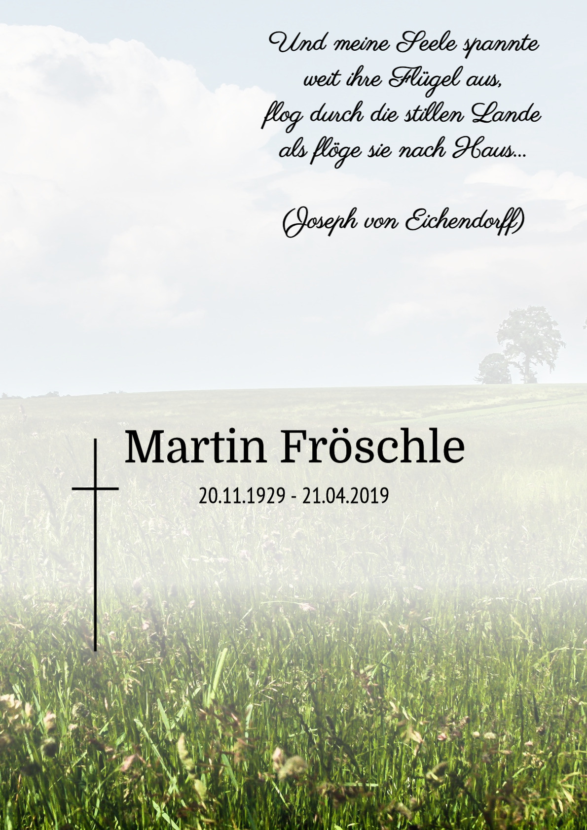 Traueranzeige von Martin Fröschle