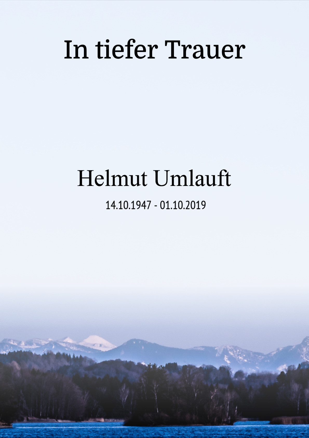 Traueranzeige von Helmut Umlauft