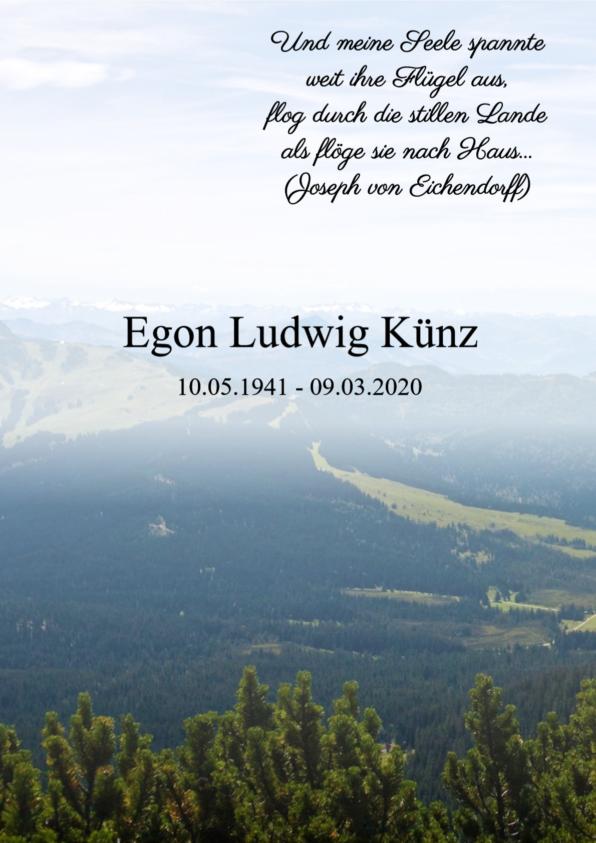 Traueranzeige von Egon Ludwig Künz