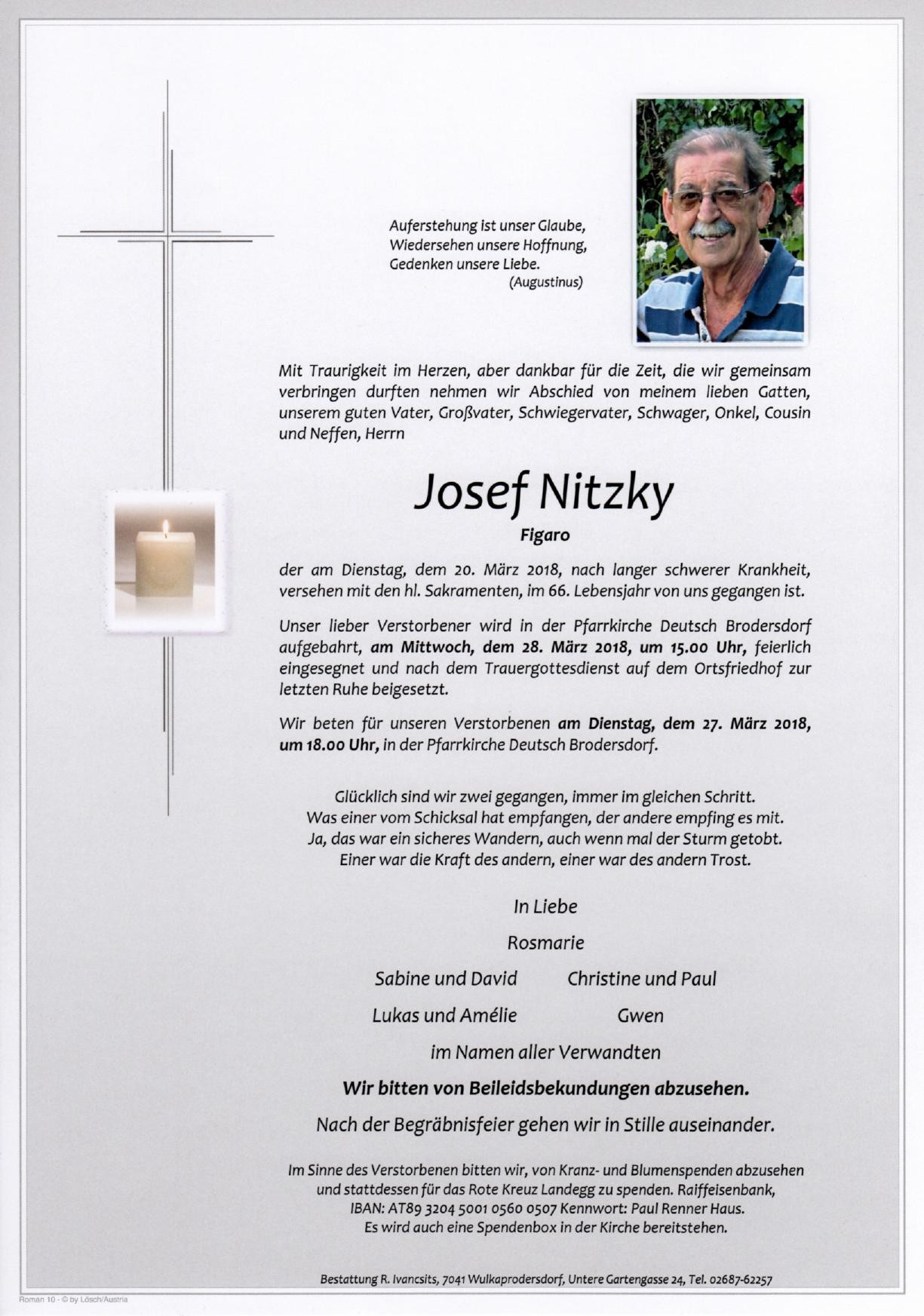 Traueranzeige von Josef Nitzky
