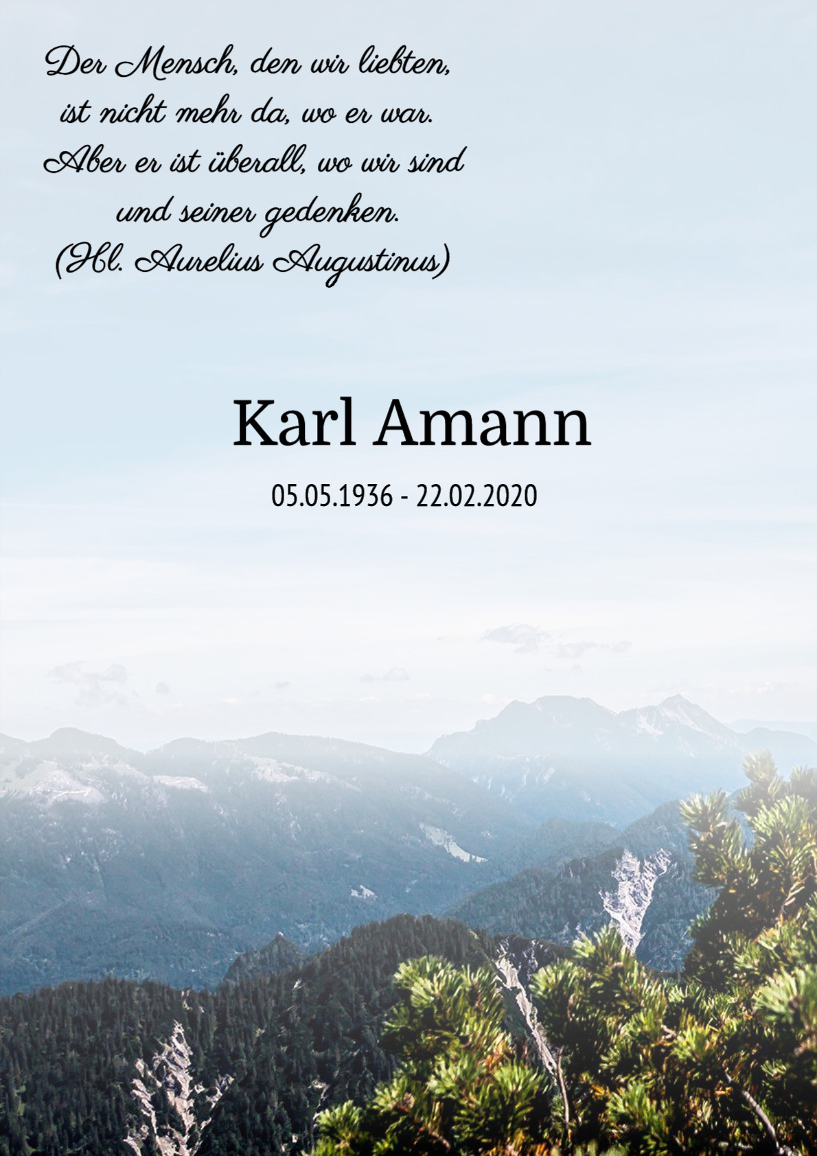 Traueranzeige von Karl Amann