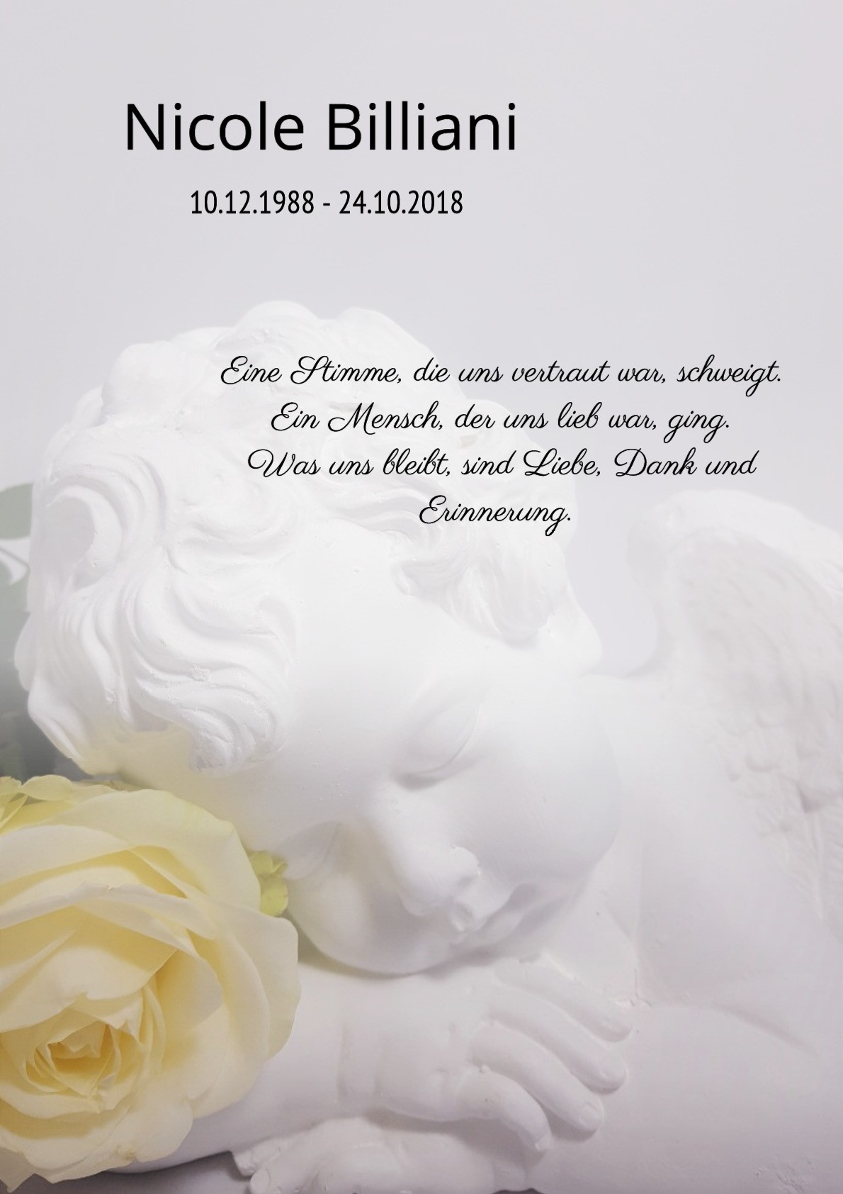 Traueranzeige von Nicole Billiani