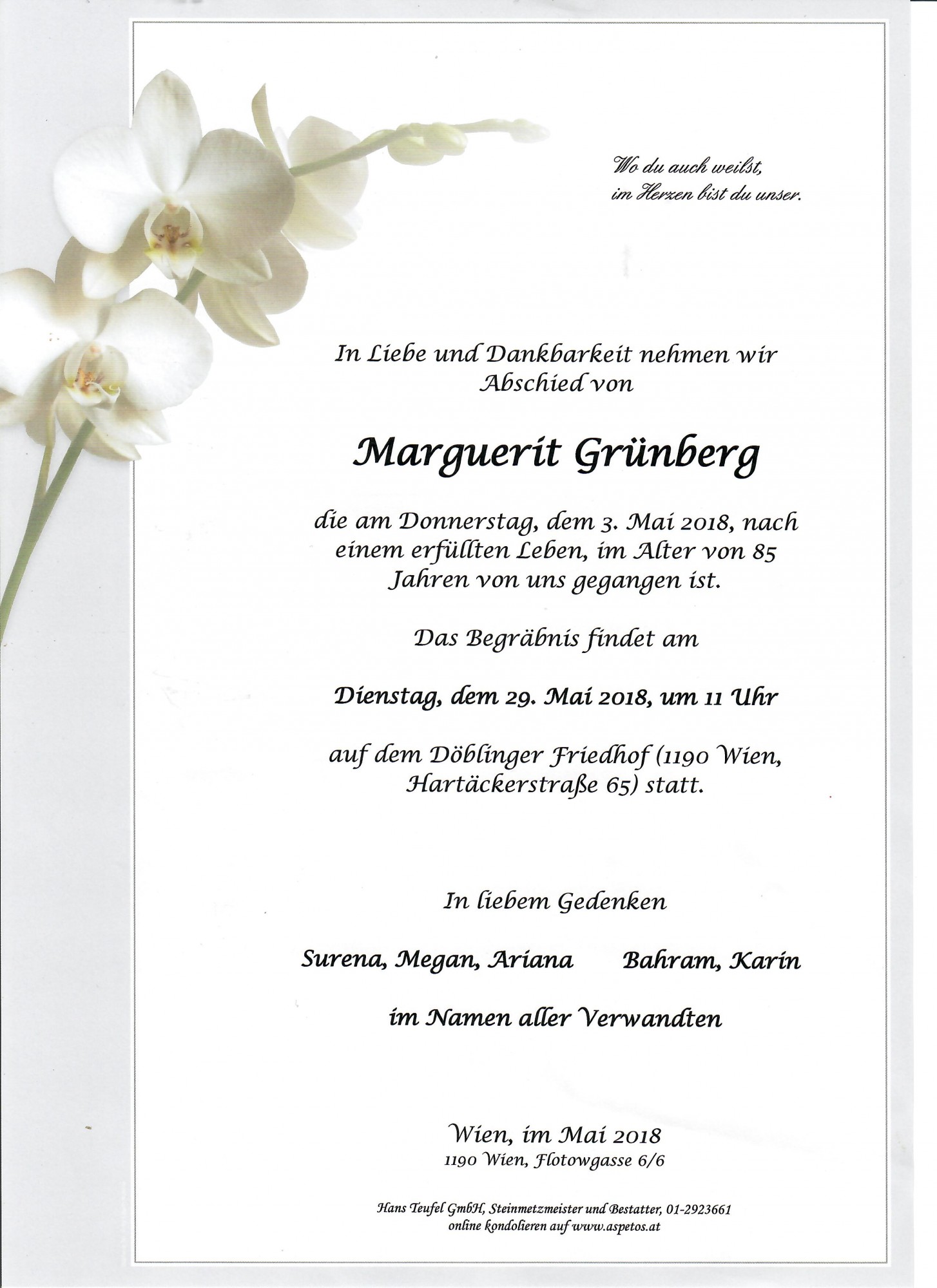 Traueranzeige von Marguerit Grünberg