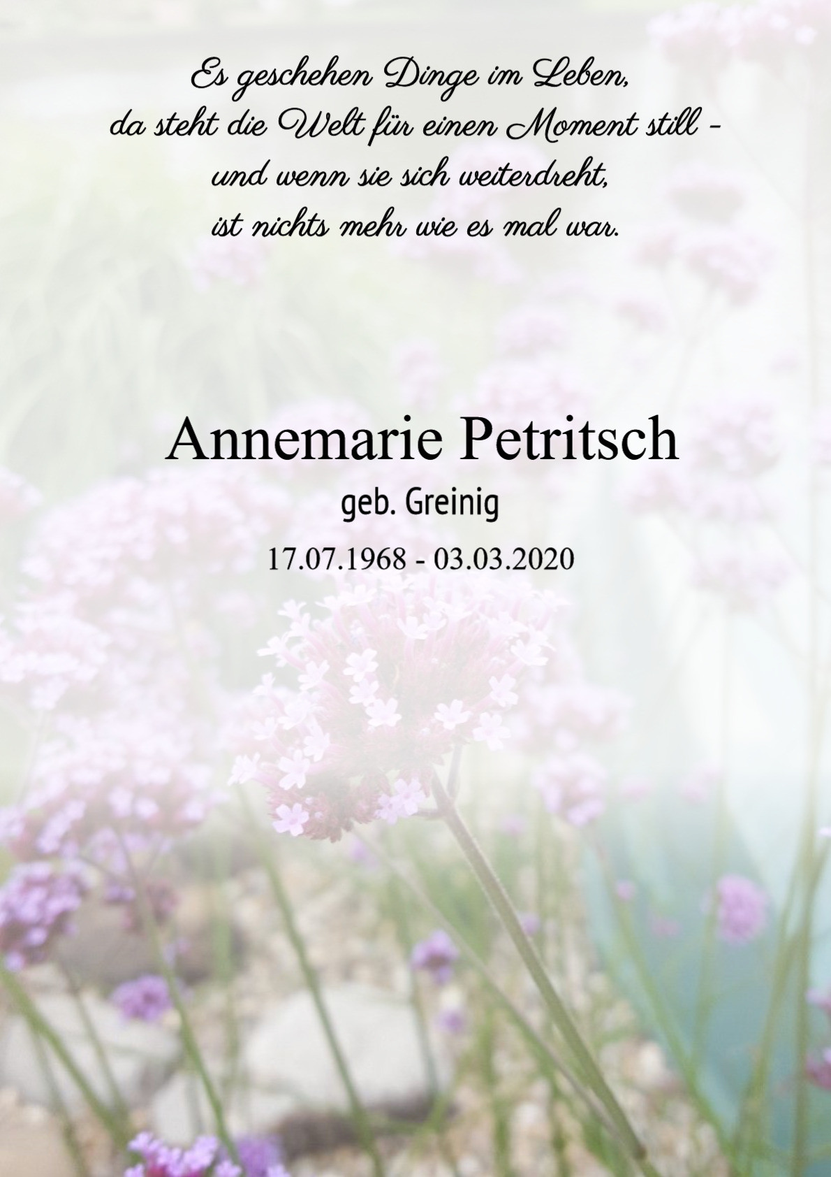 Traueranzeige von Annemarie Petritsch