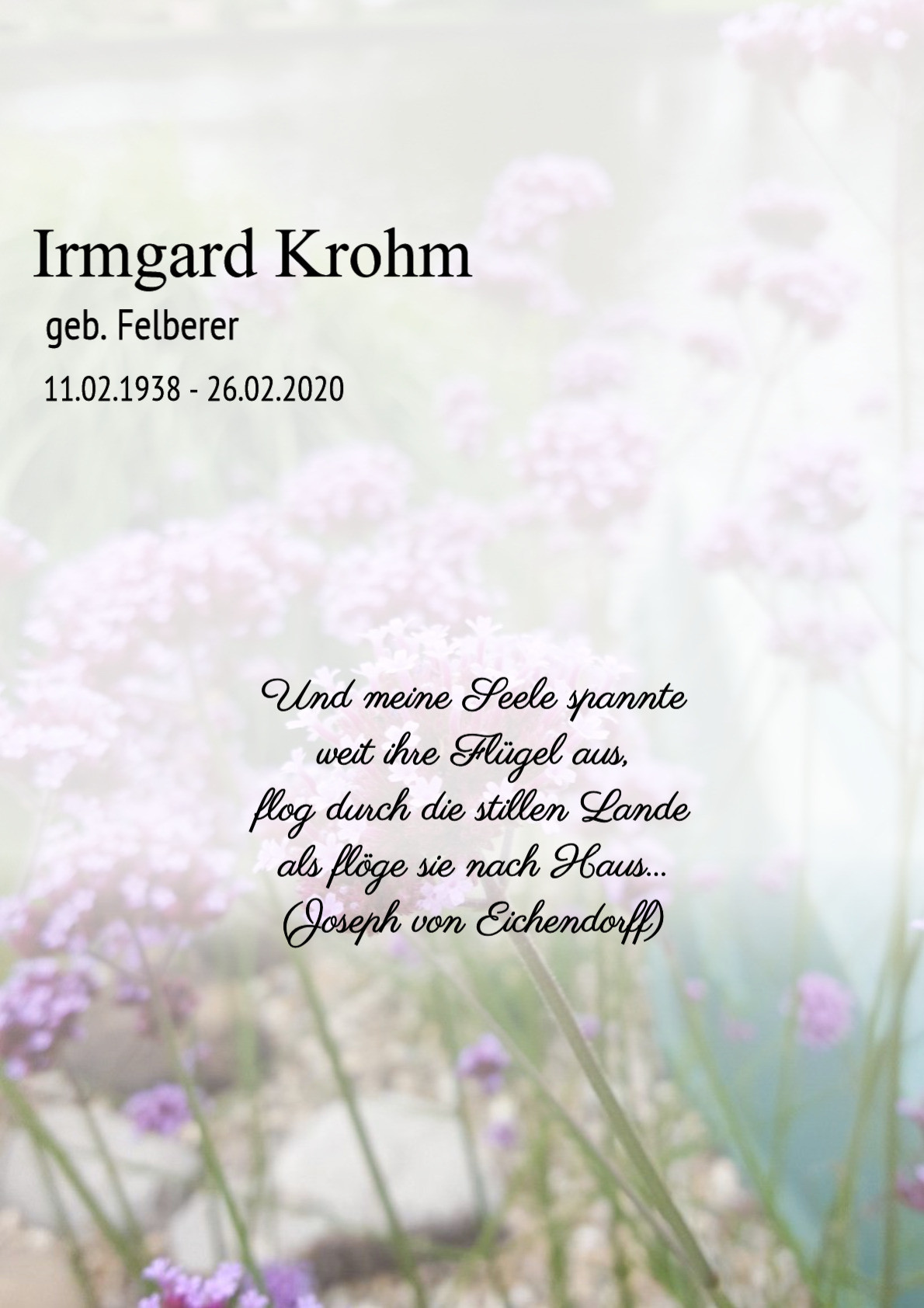 Traueranzeige von Irmgard Krohm