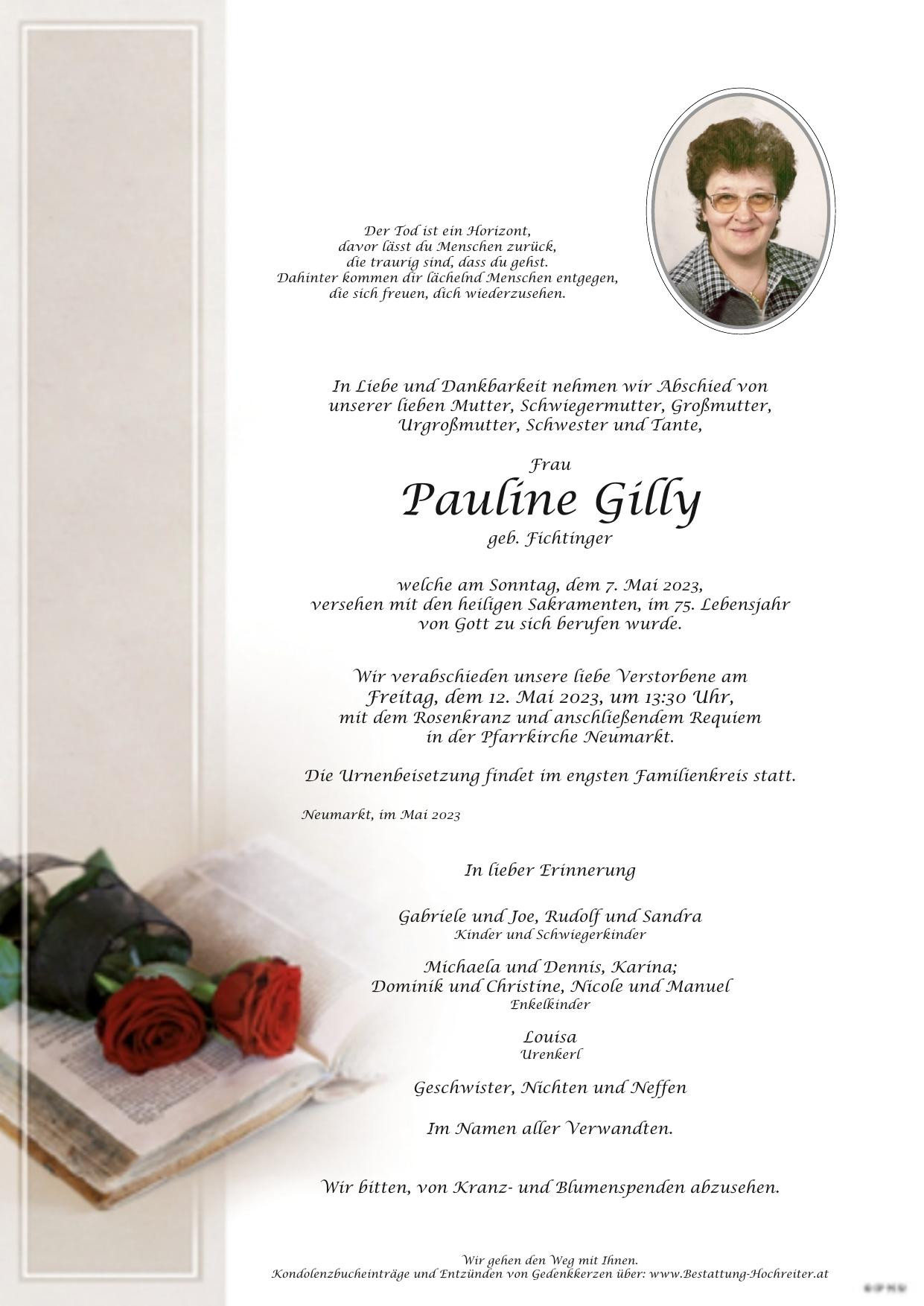 Traueranzeige von Pauline Gilly