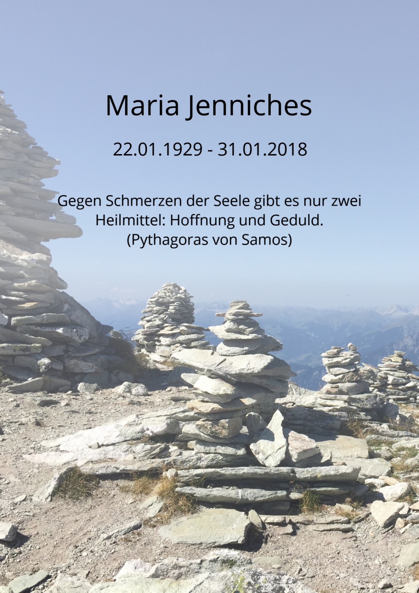 Traueranzeige von Maria Jenniches