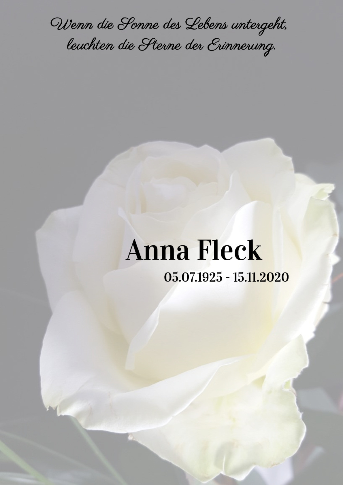 Traueranzeige von Anna Fleck
