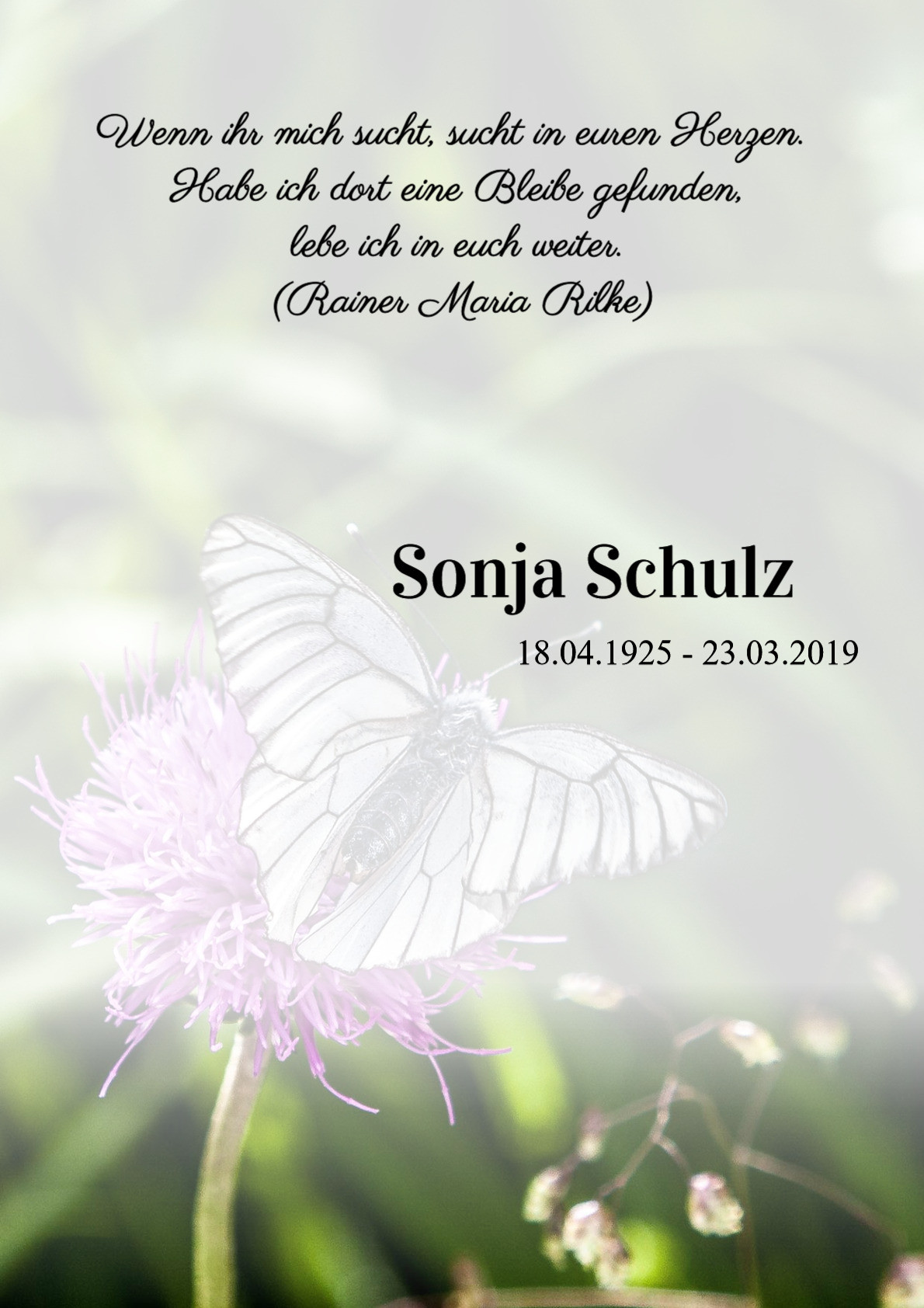 Traueranzeige von Sonja Schulz