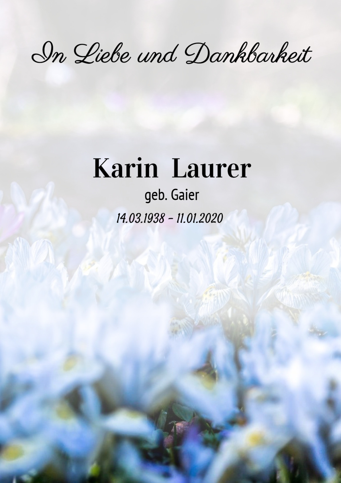 Traueranzeige von Karin Laurer