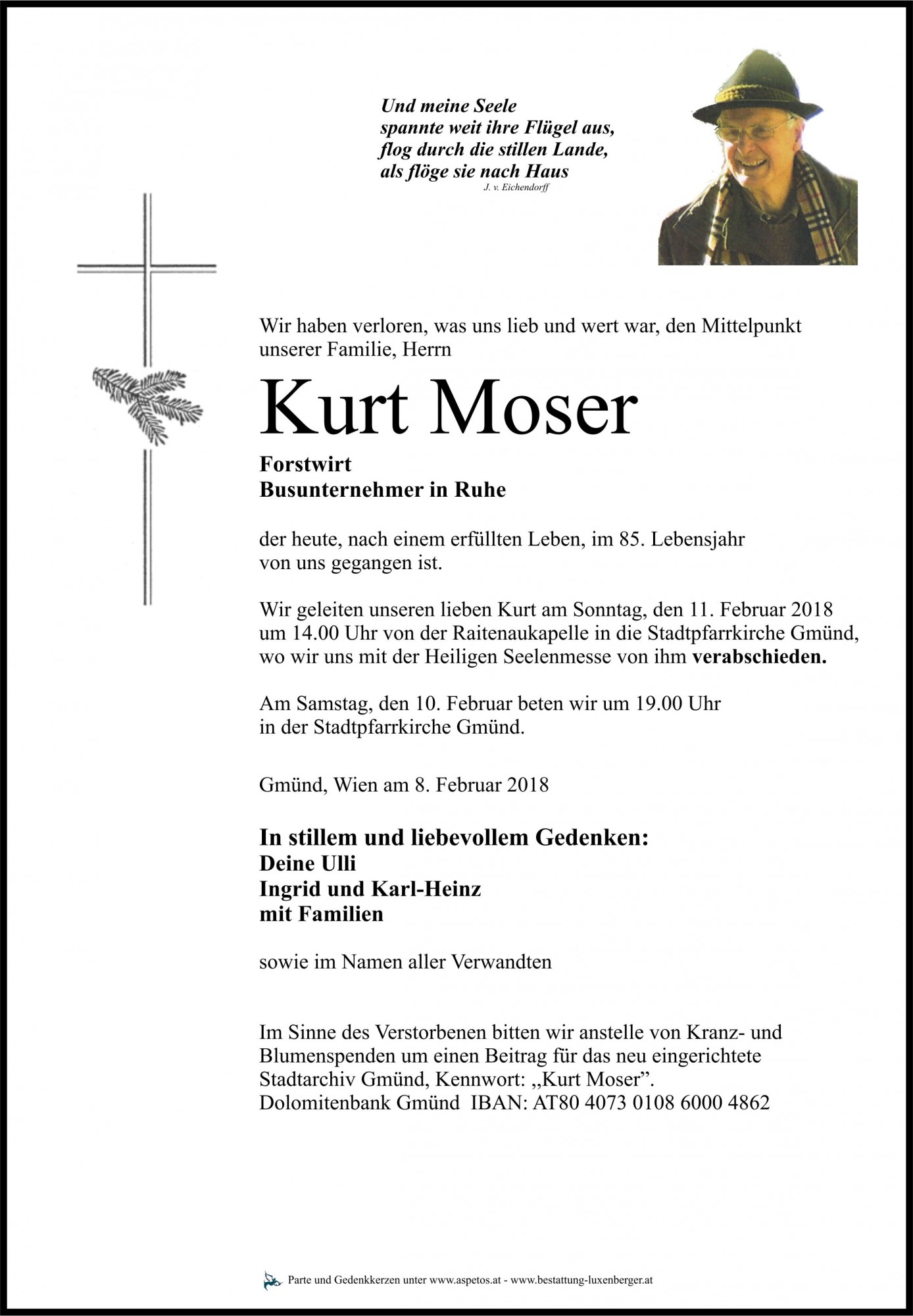 Traueranzeige von Kurt Moser