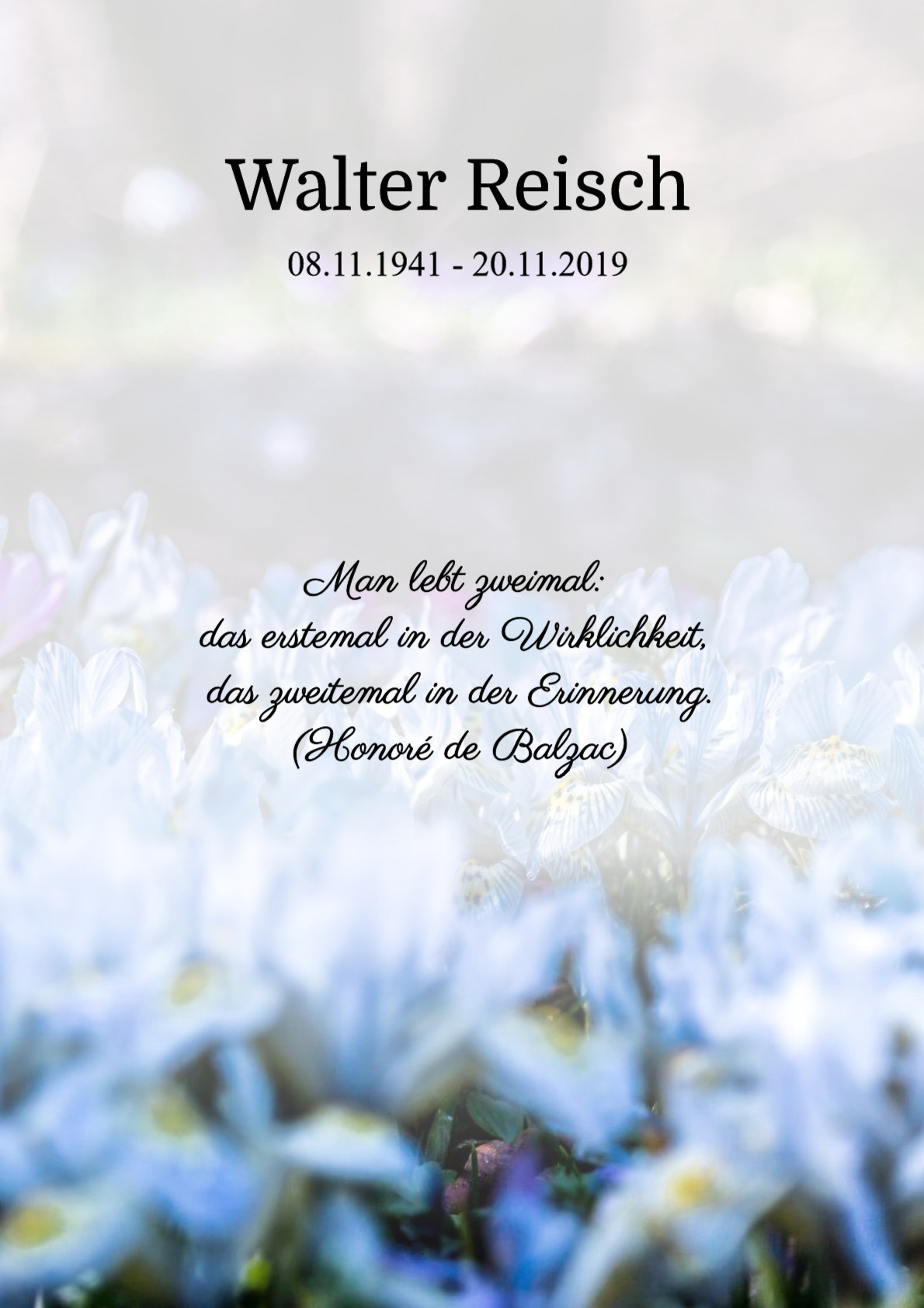 Traueranzeige von Walter Reisch