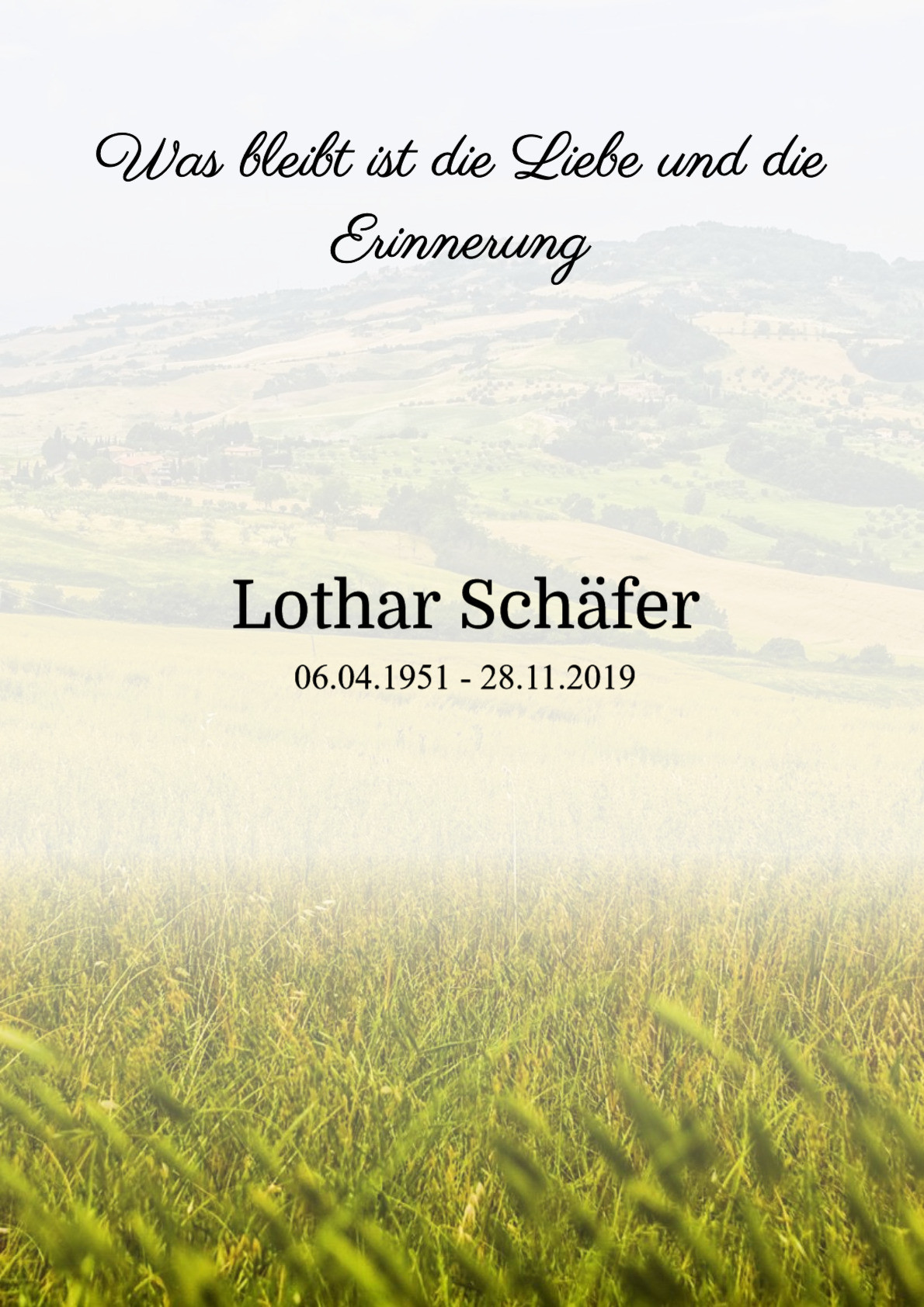 Traueranzeige von Lothar Schäfer