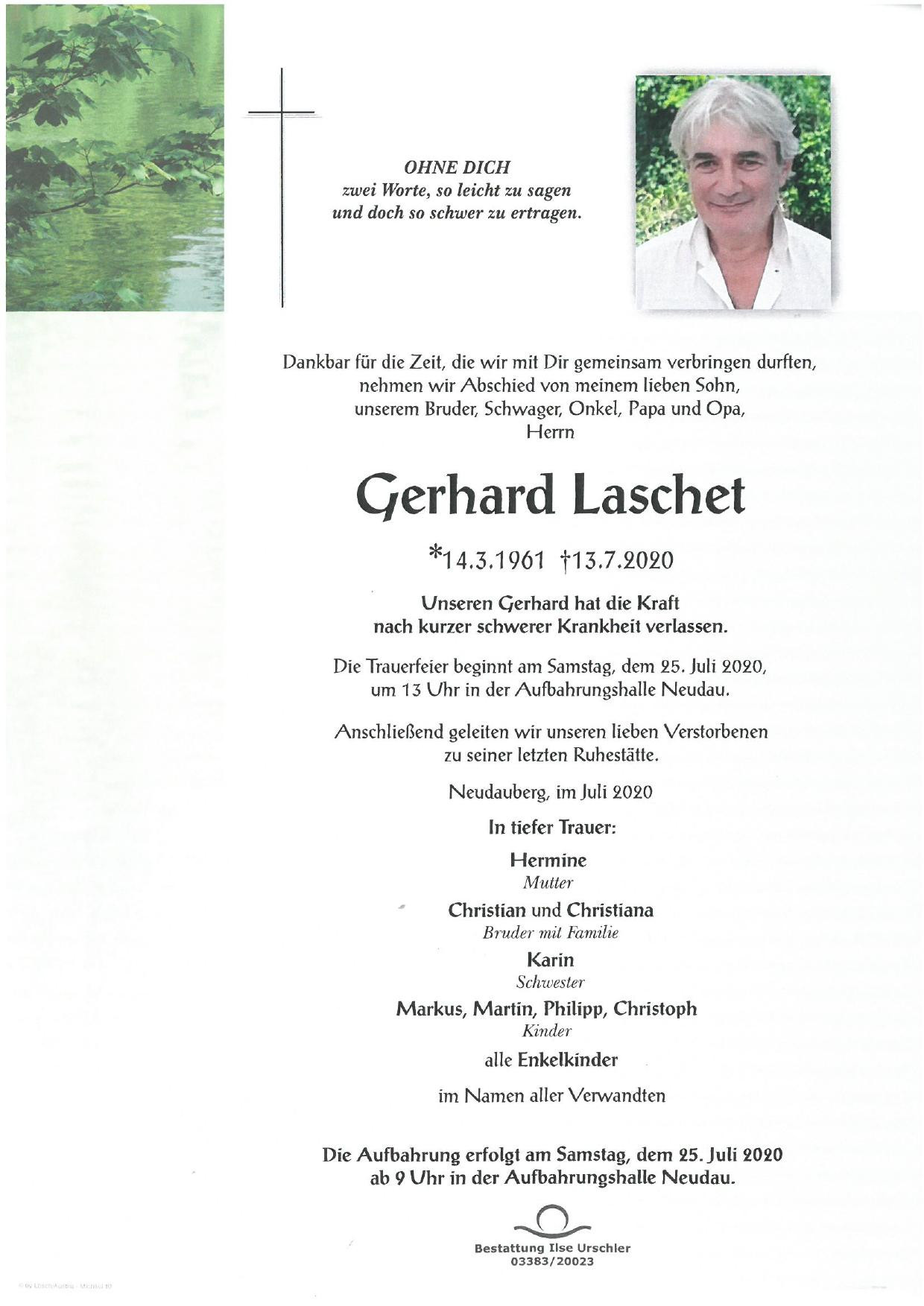 Traueranzeige von Gerhard Laschet
