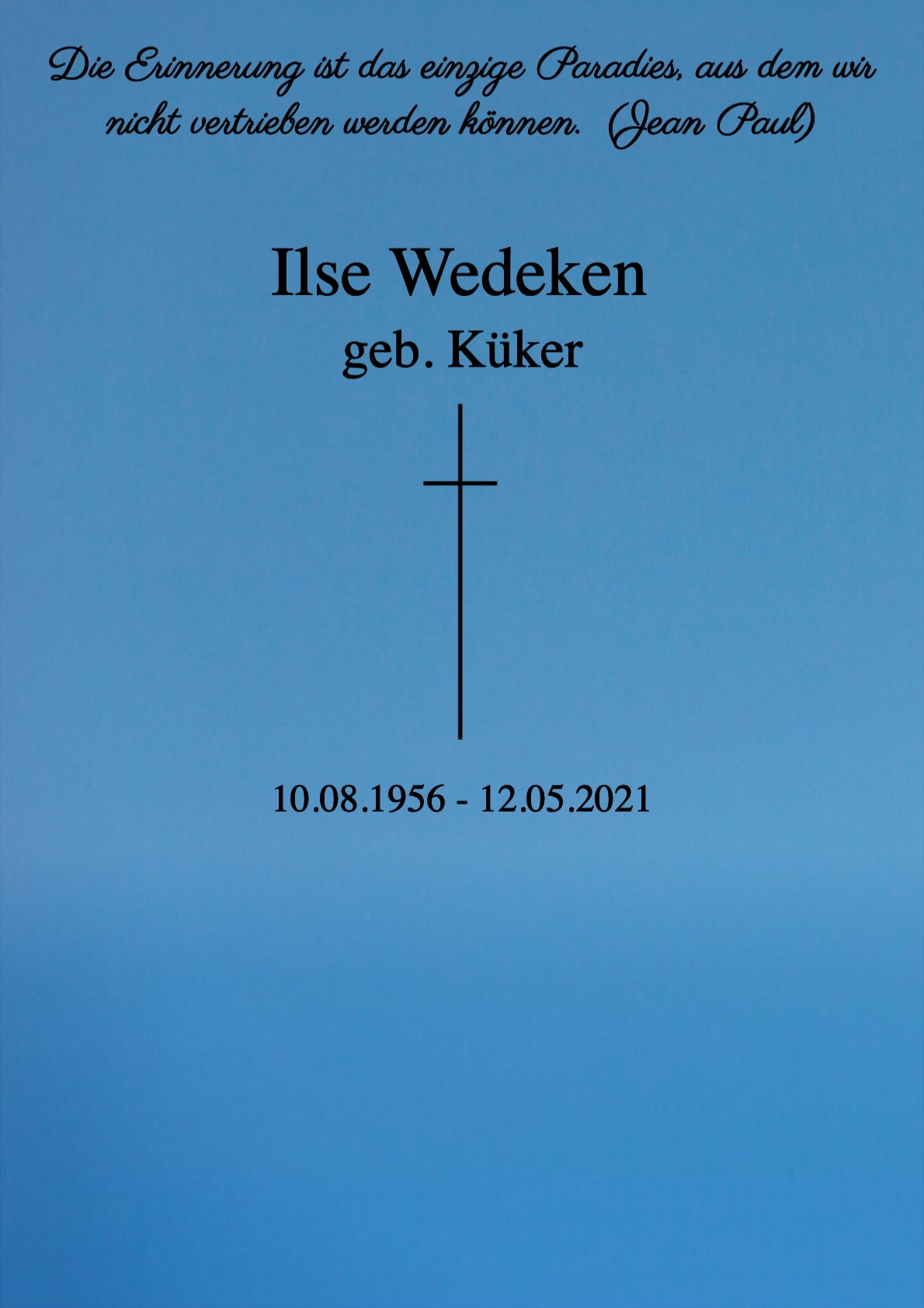 Traueranzeige von Ilse Wedeken