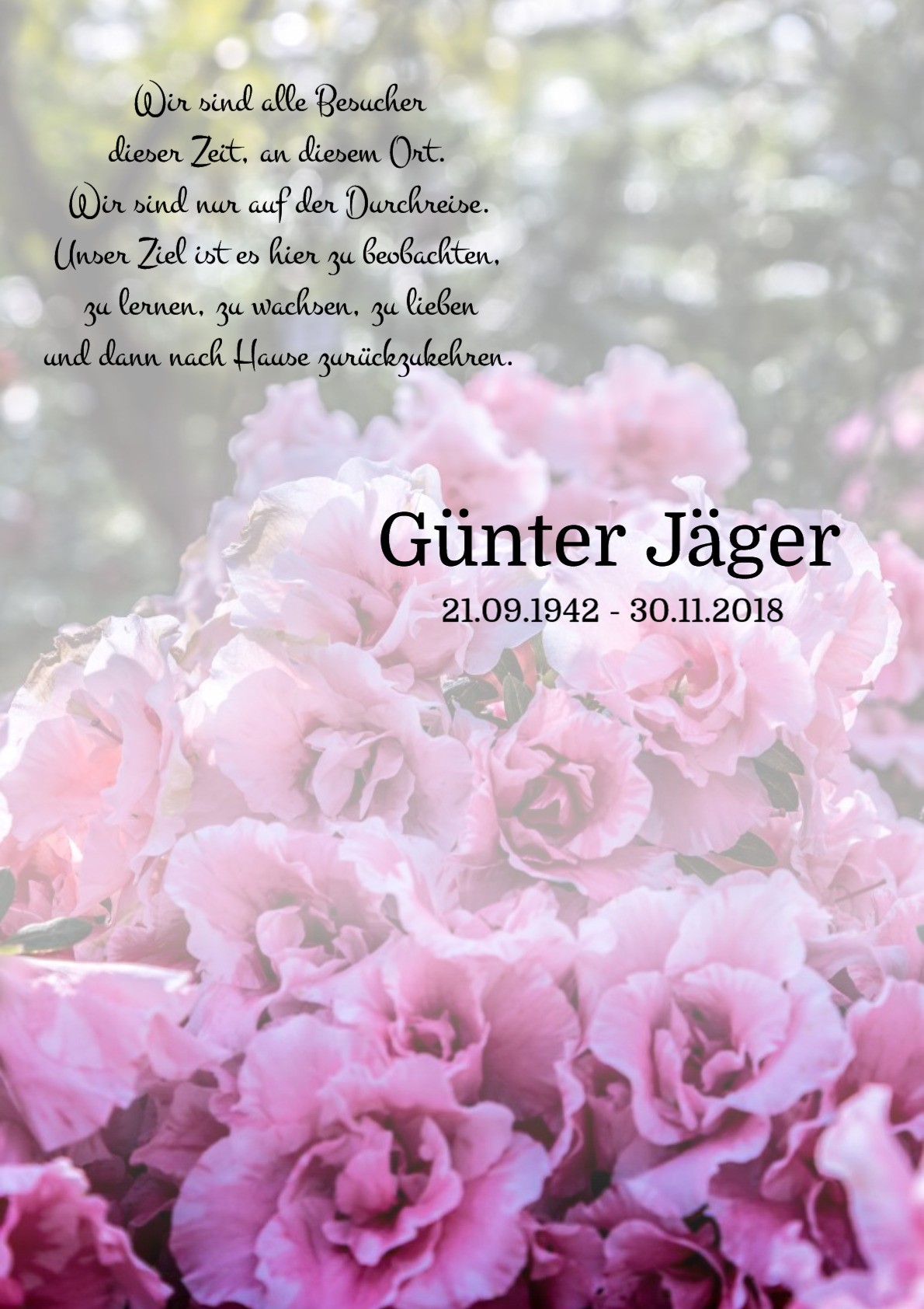 Traueranzeige von Günter Jäger