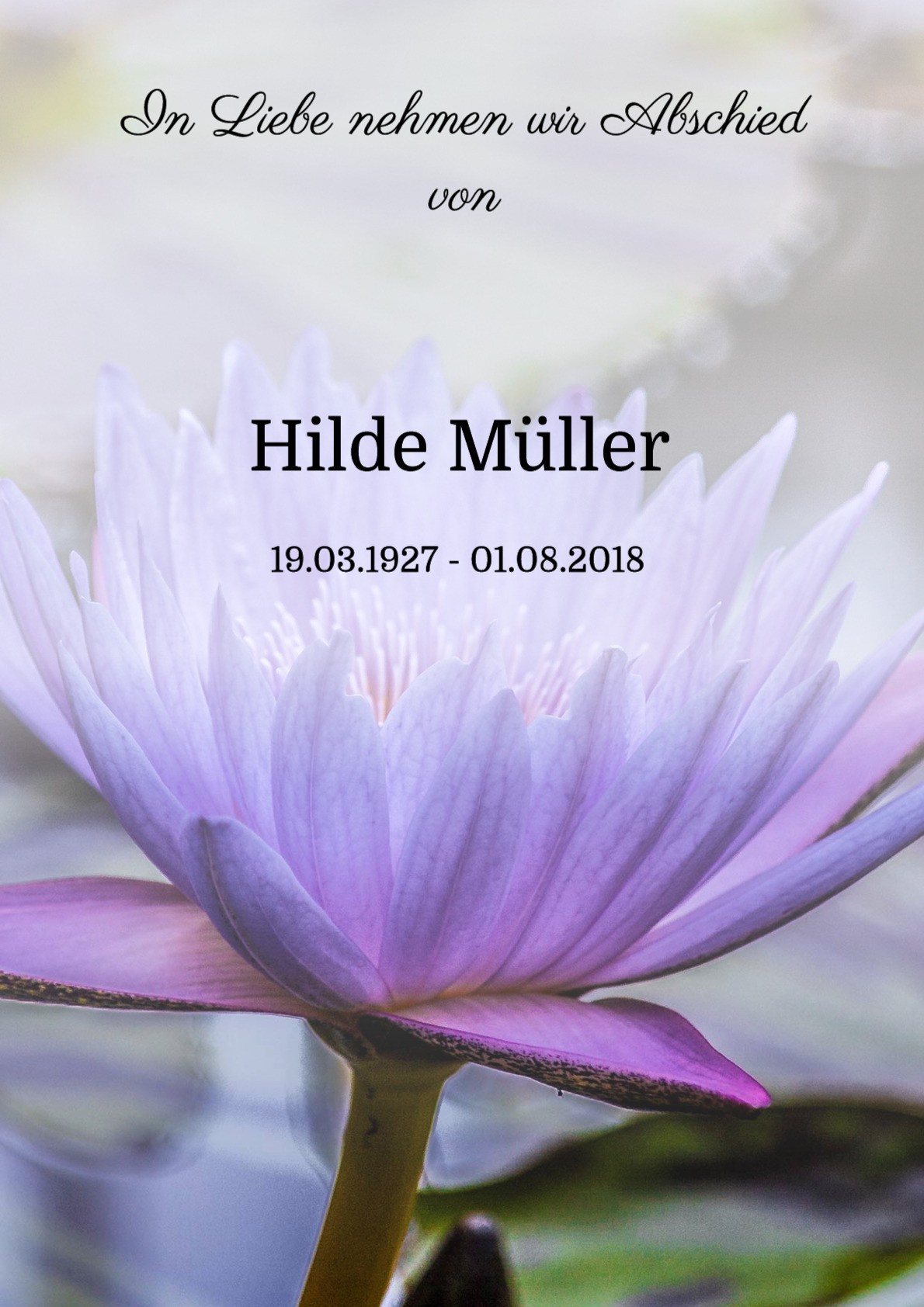 Traueranzeige von Hilde Müller