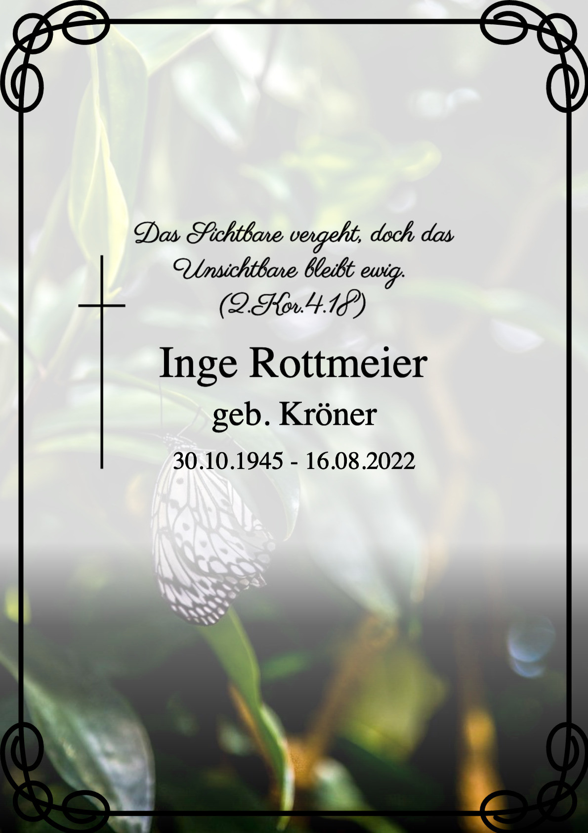 Traueranzeige von Inge Rottmeier