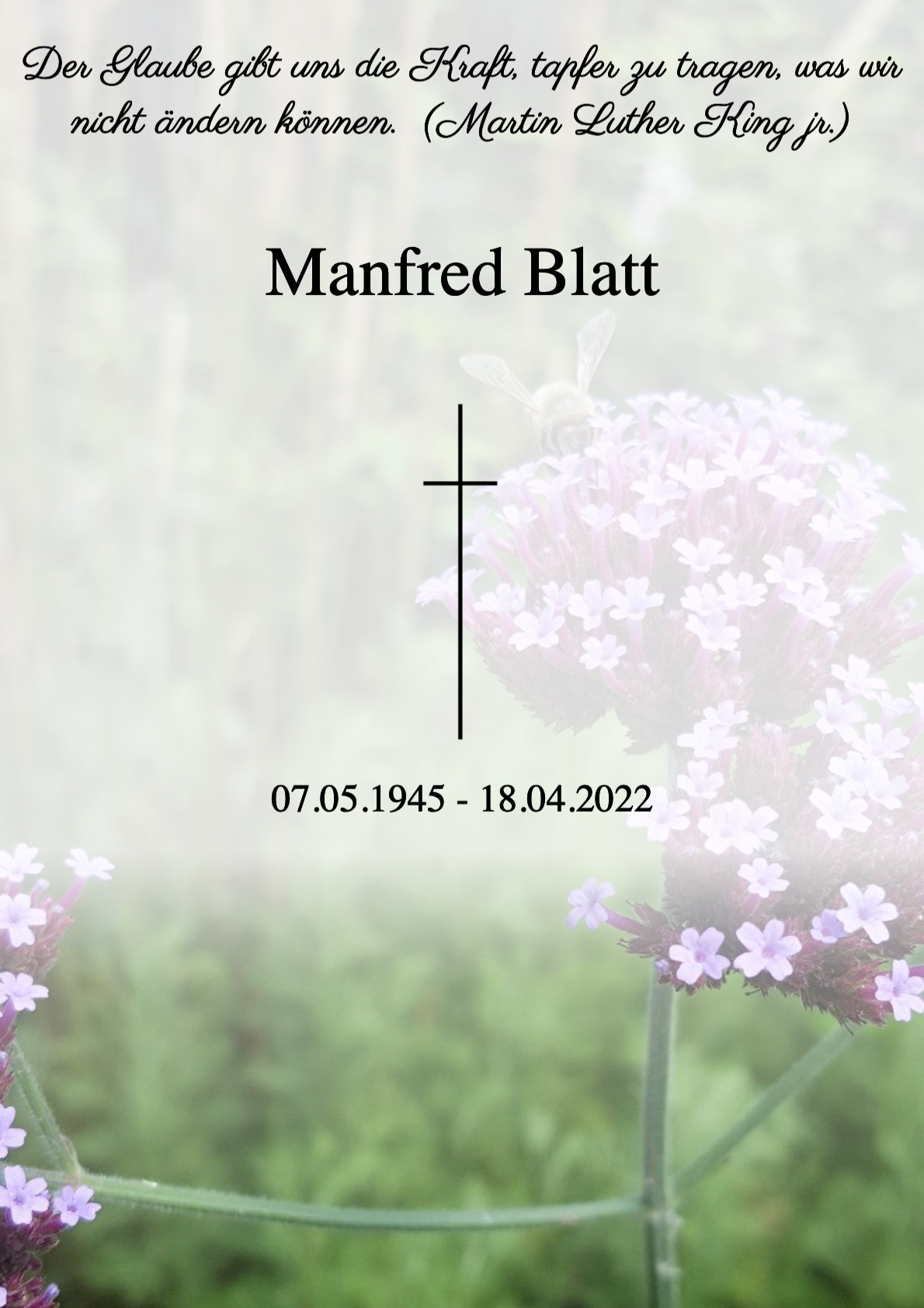 Traueranzeige von Manfred Blatt