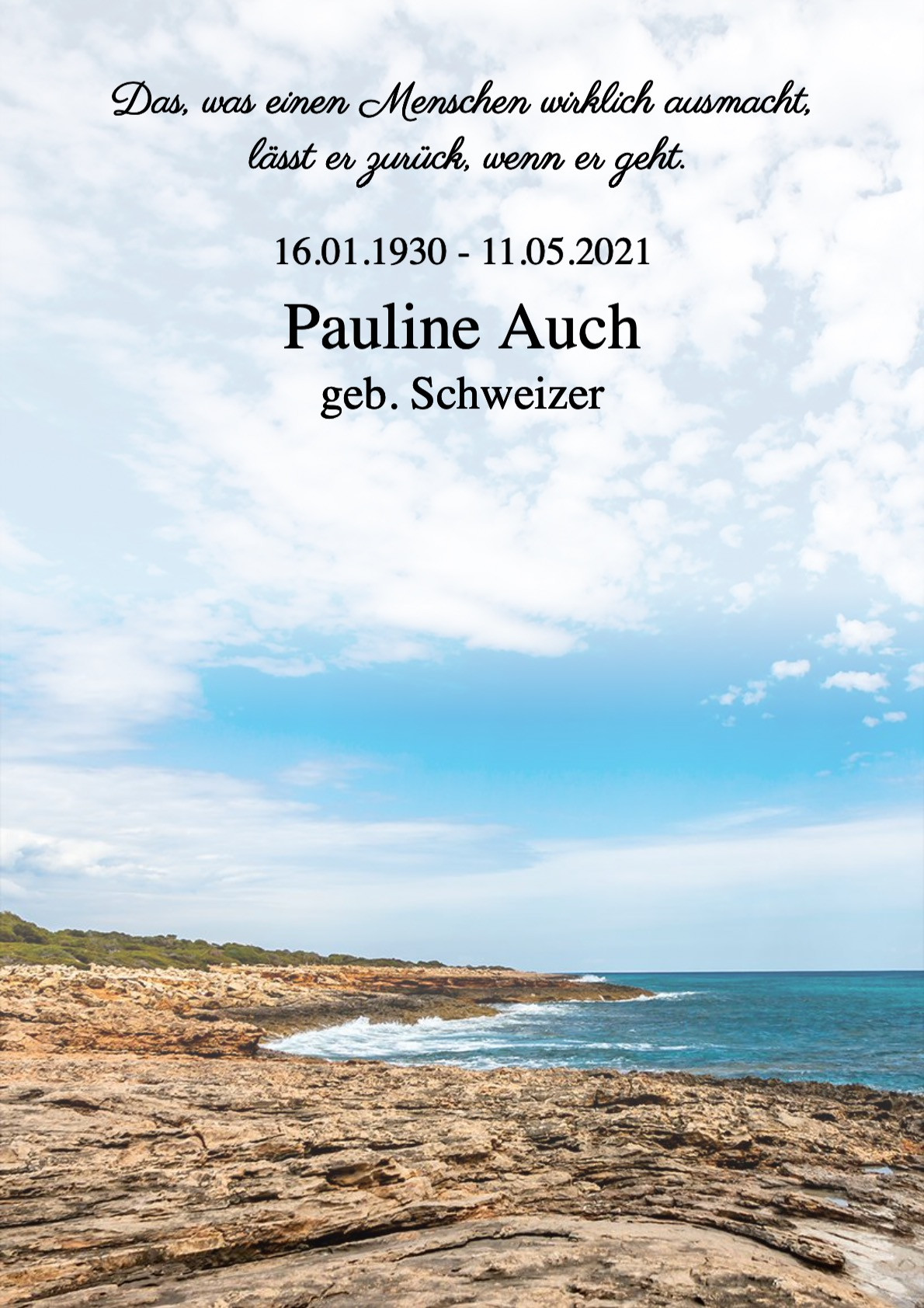 Traueranzeige von Pauline Auch