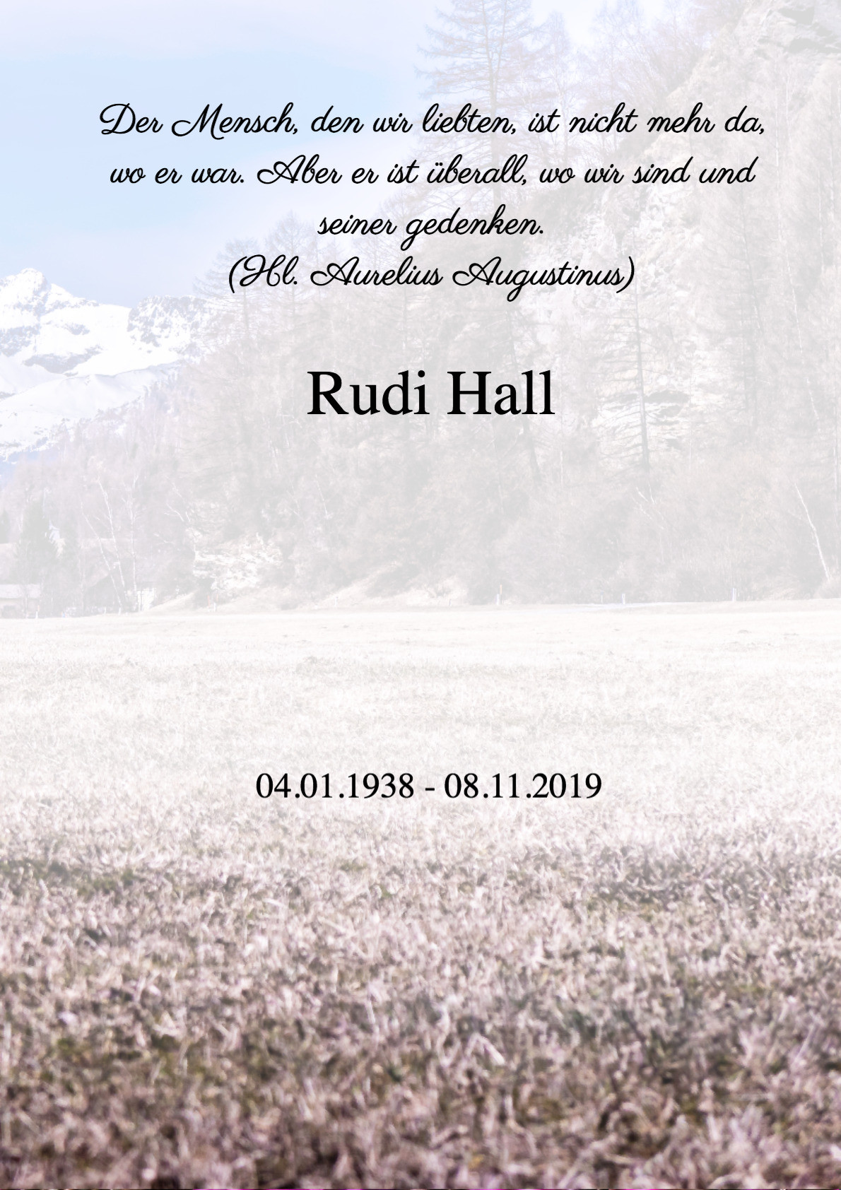 Traueranzeige von Rudi Hall