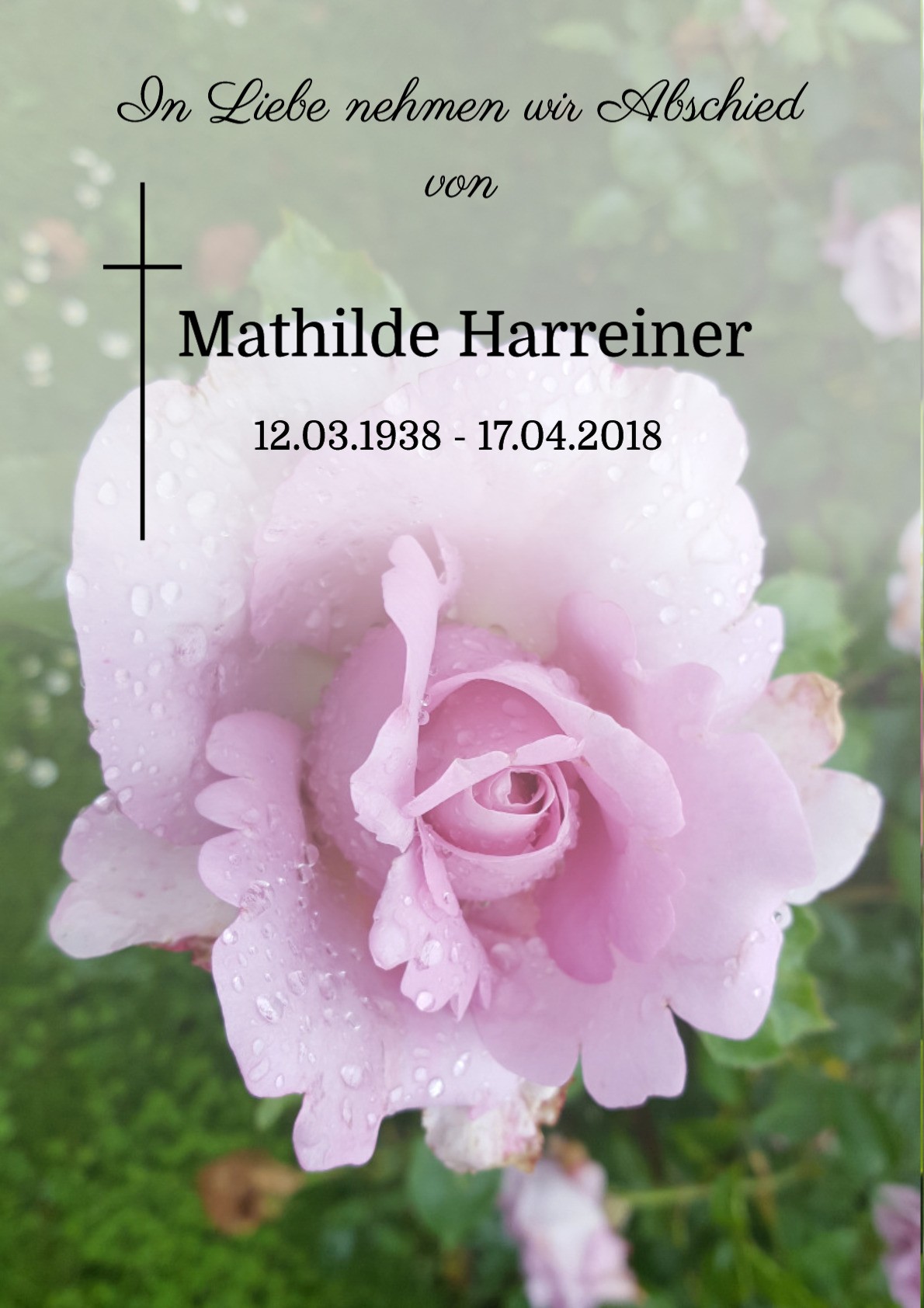 Traueranzeige von Mathilde Harreiner