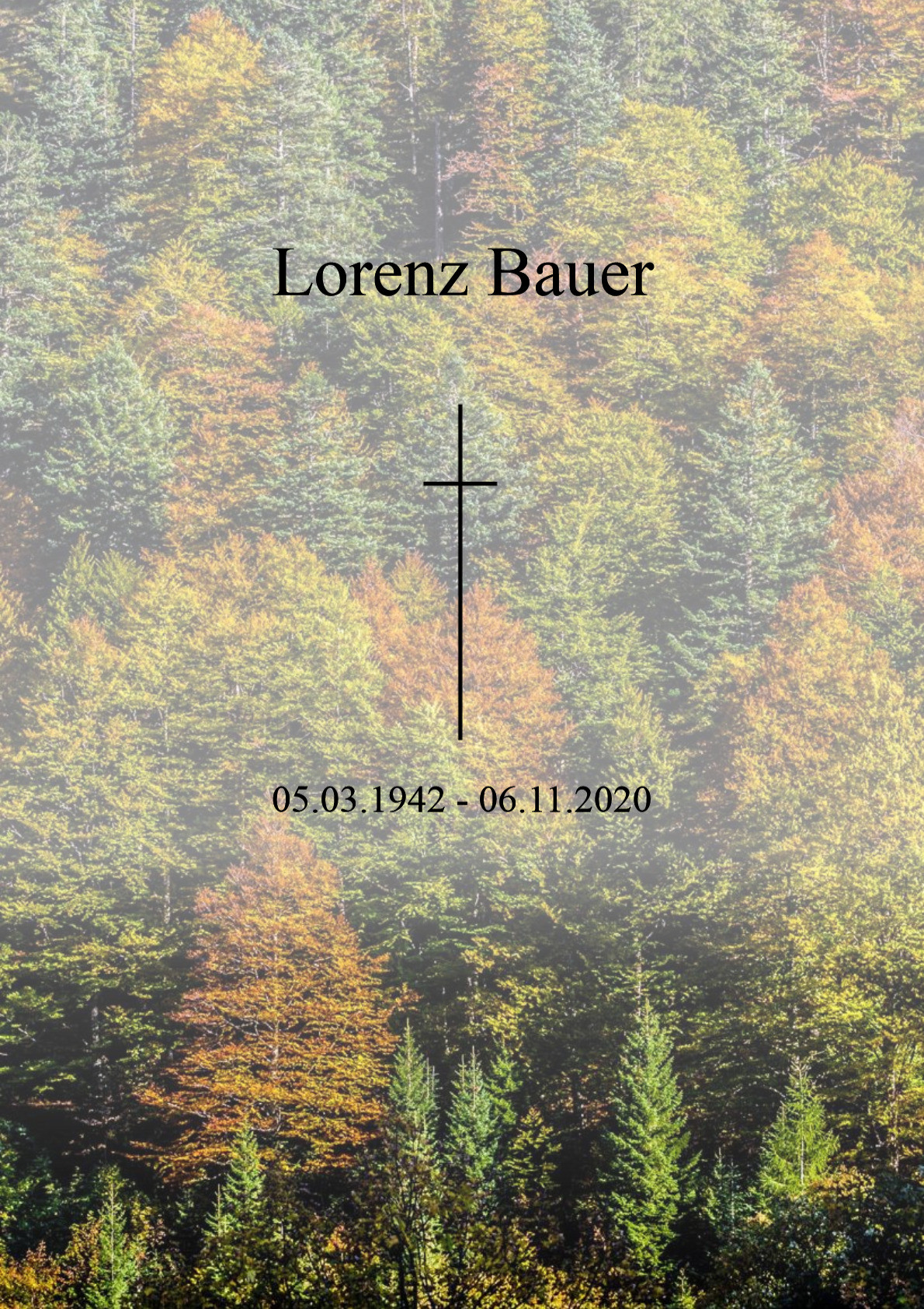 Traueranzeige von Lorenz Bauer