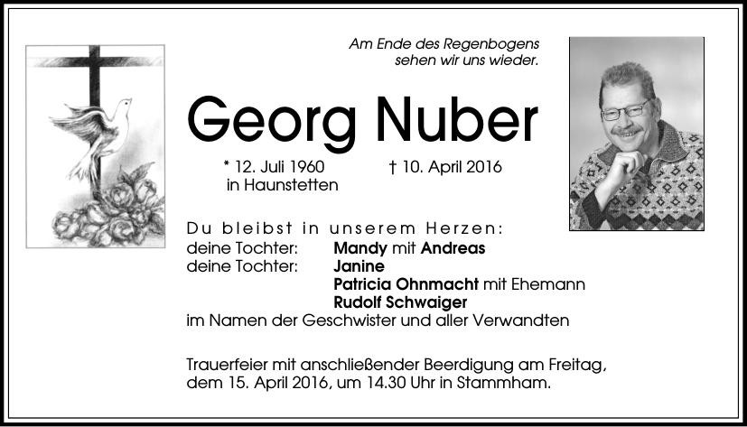 Traueranzeige von Georg Nuber