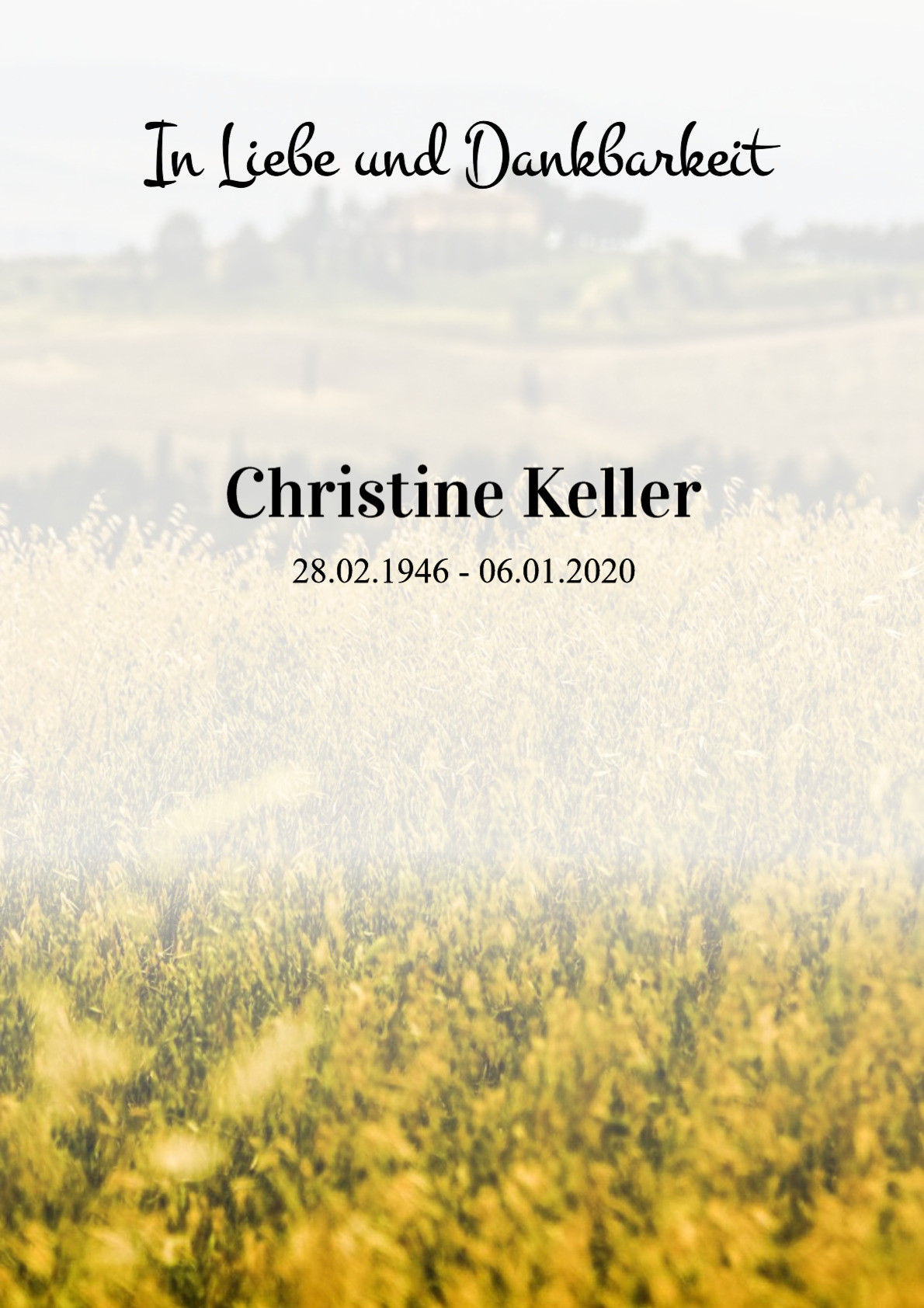 Traueranzeige von Christine Keller