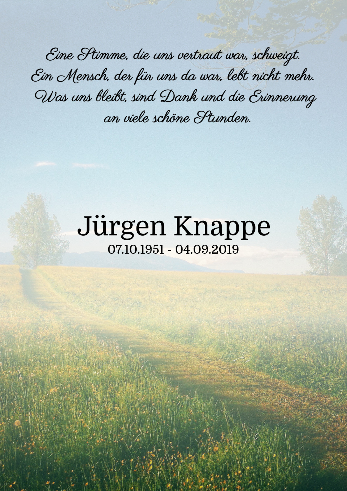 Traueranzeige von Jürgen Knappe