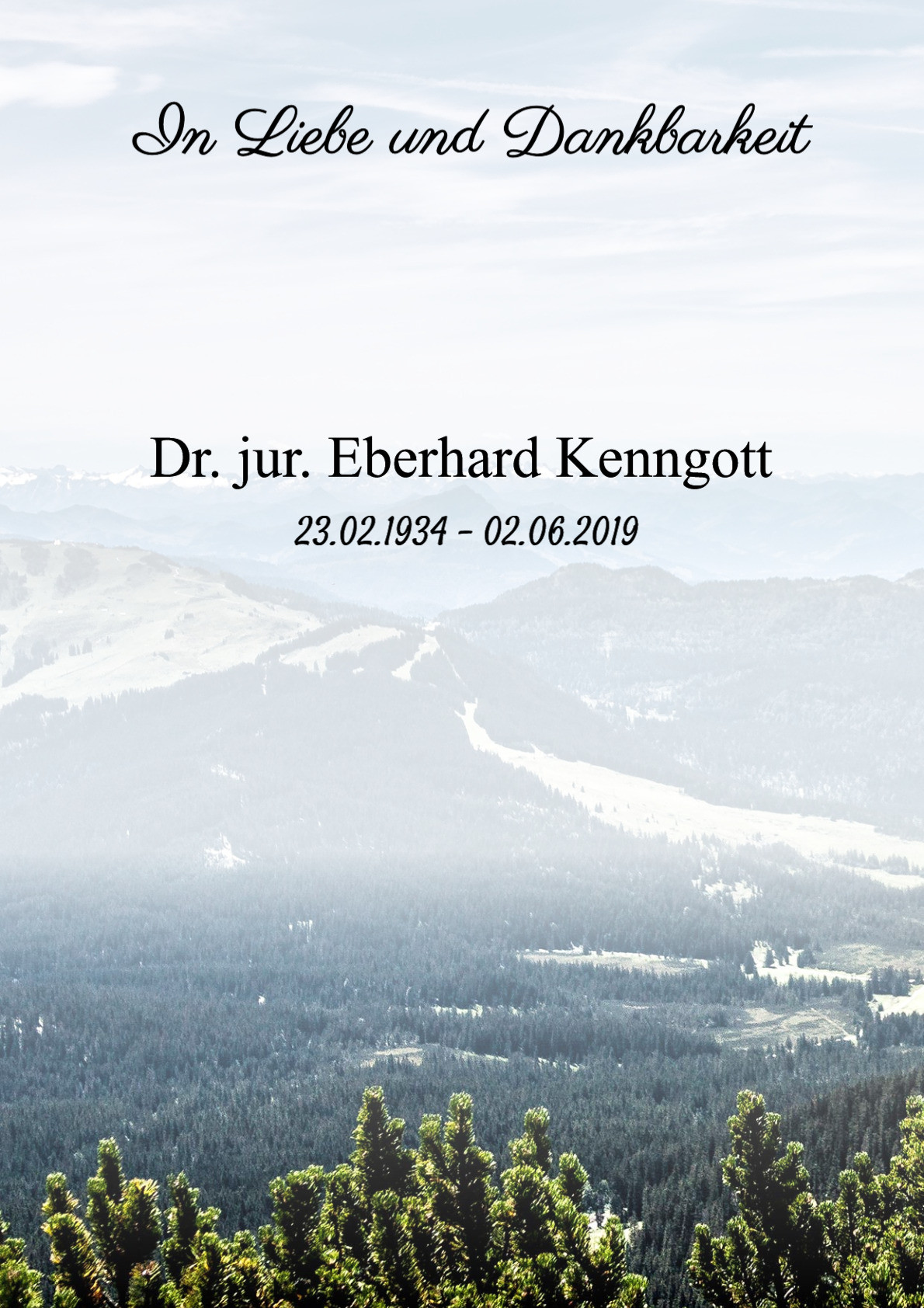 Traueranzeige von Dr. jur. Eberhard Kenngott