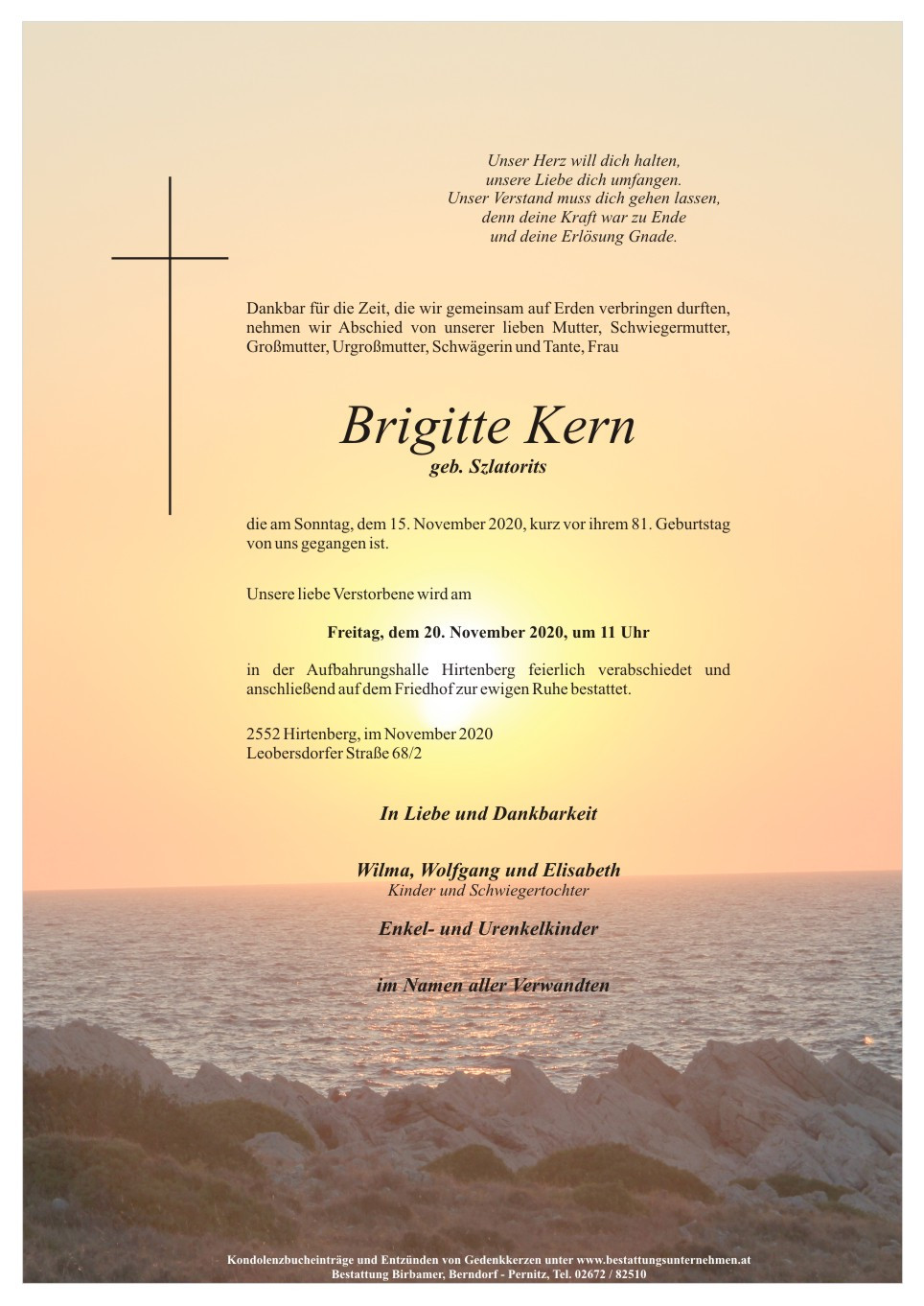 Traueranzeige von Brigitte Kern