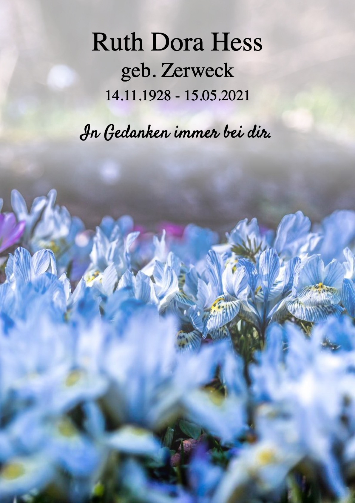 Traueranzeige von Ruth Dora Hess